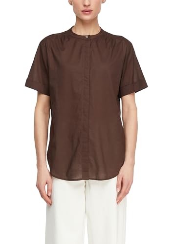 comma-blouses-stehkragen-bluse-kurzarm-baumwolle-damen image 8