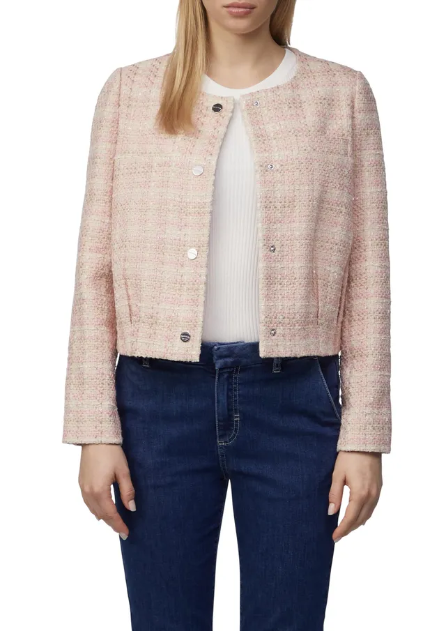 comma-tweed-jacke-im-boxy-fit-mit-rundhals image 1