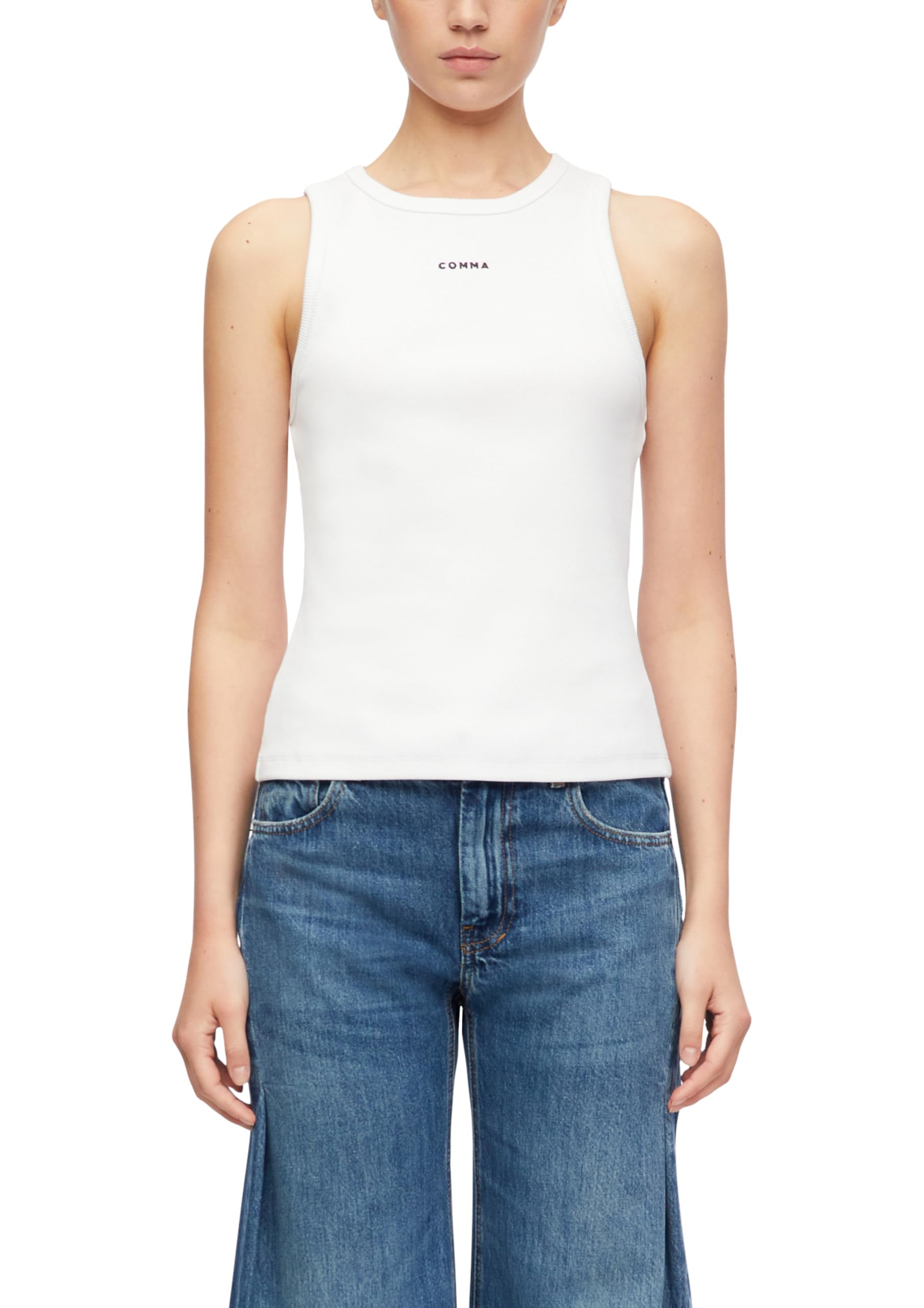 comma-tanktop-damen-logo-rundhals-smok-relaxed-fit image 8