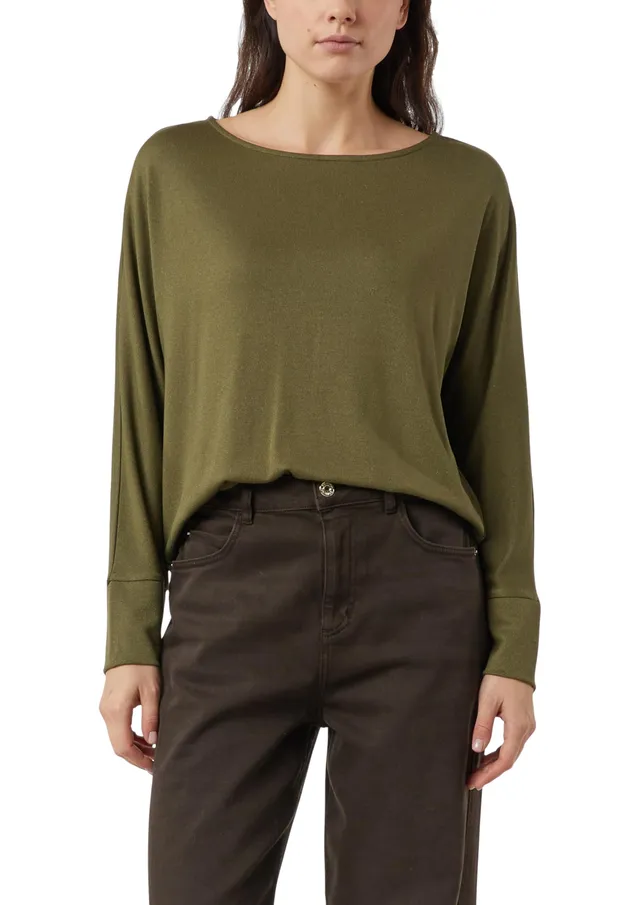 comma-2173414-t-shirt-langarm-relaxed-fit-42-olivgr-n image 1