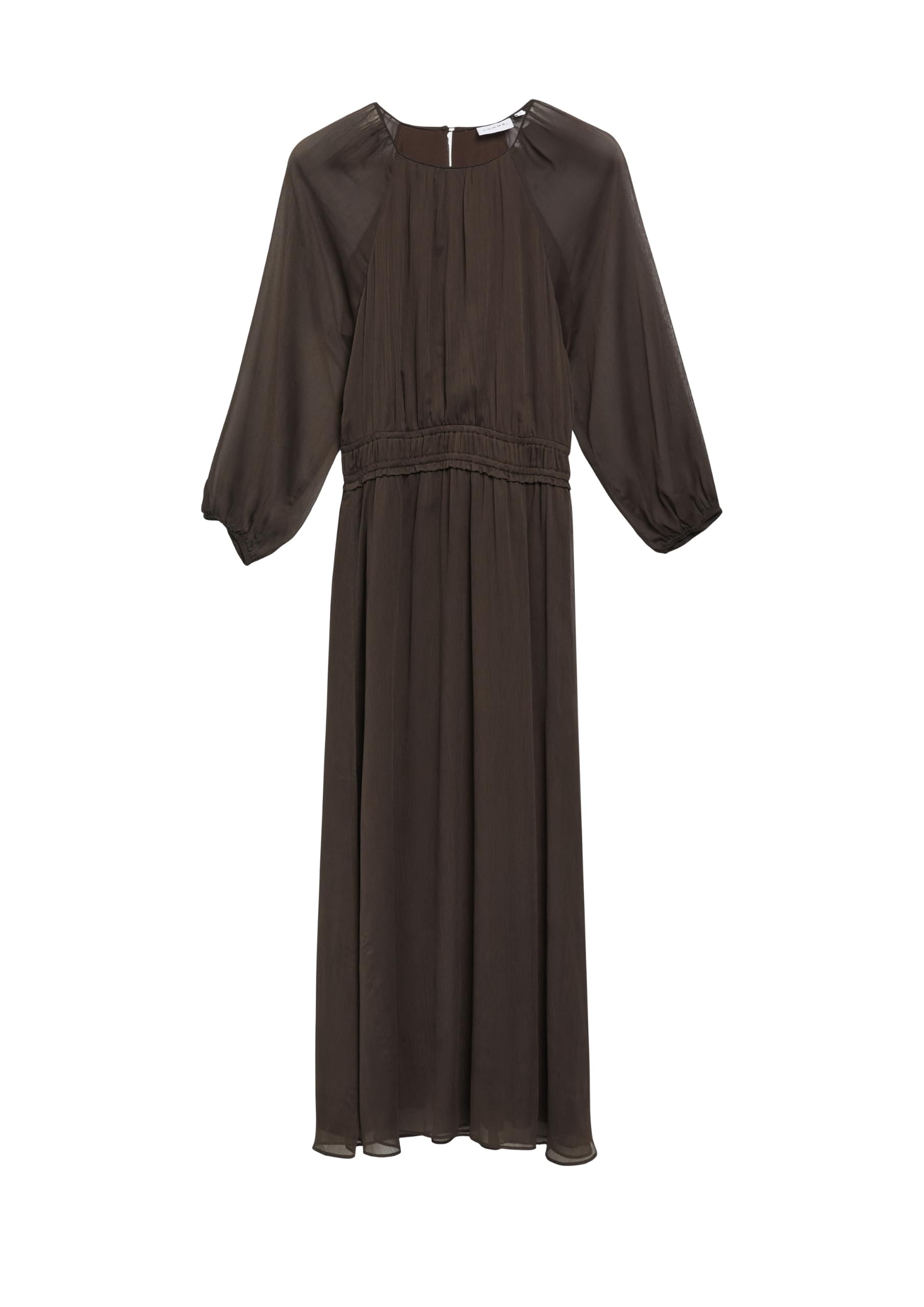 comma-maxikleid-chiffon-gr-38-langarm-semi-transparent image 4