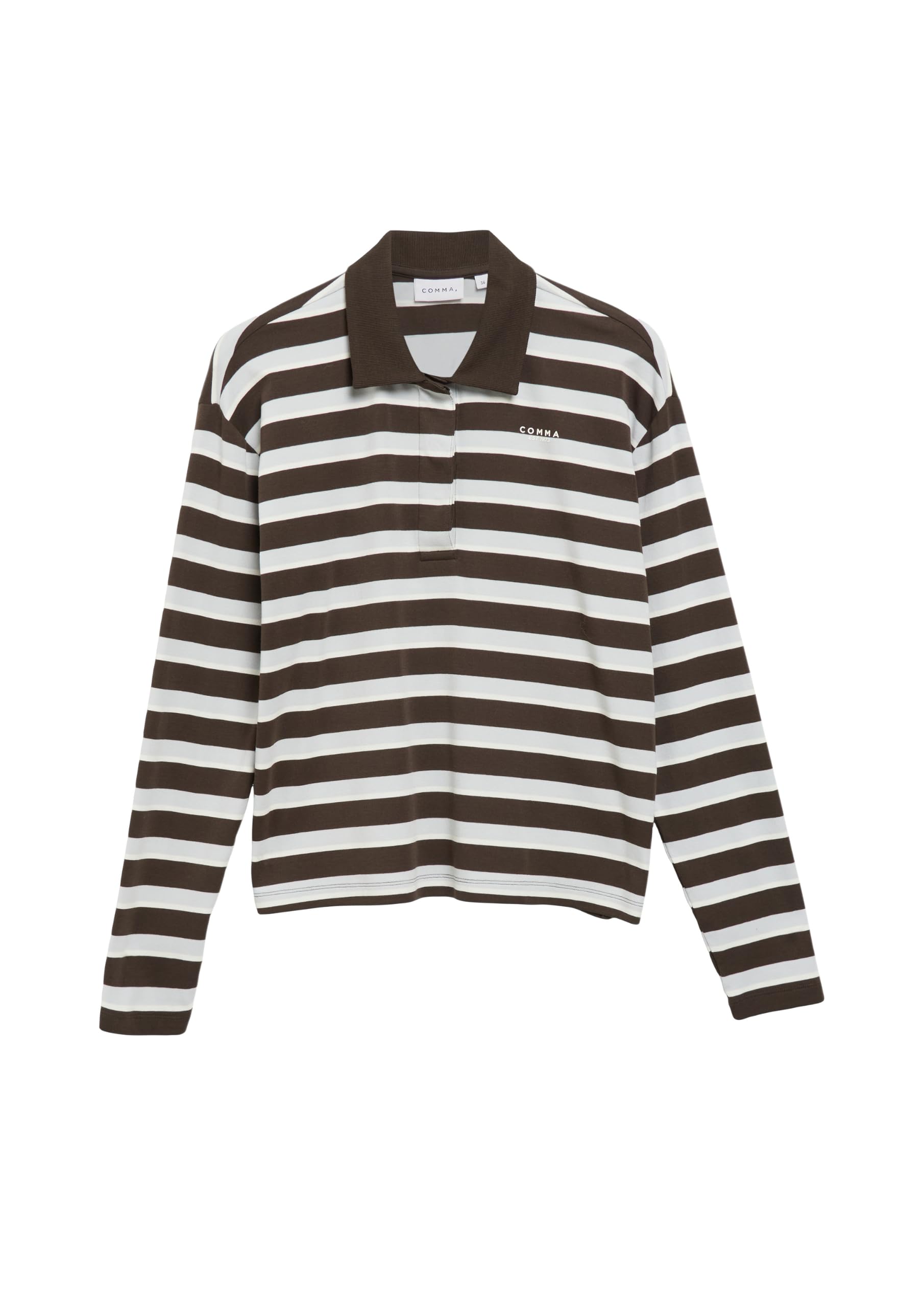 comma-tops-poloshirt-langarm-relaxed-fit-gr-38-mit-logo image 4
