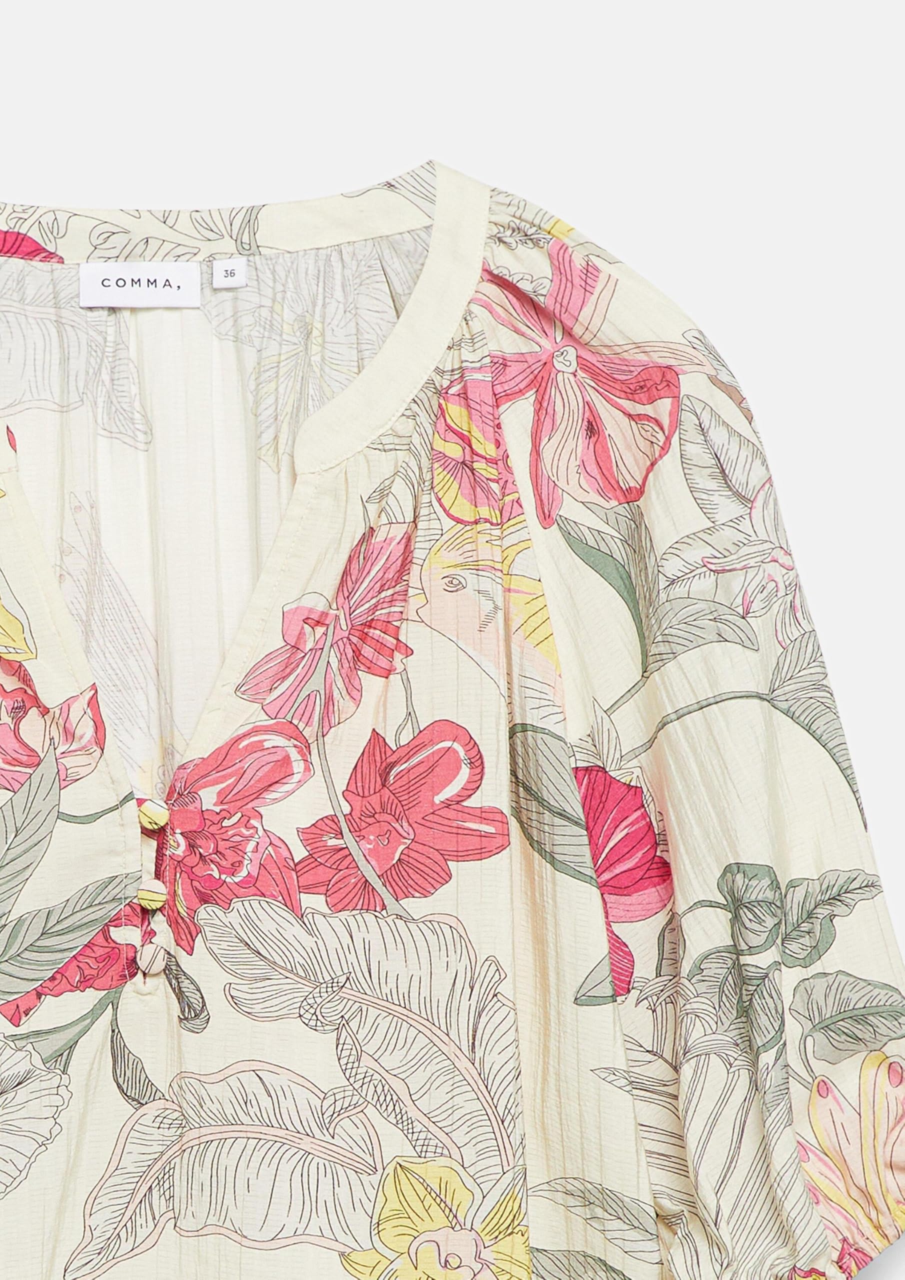 comma-bluse-tunika-ausschnitt-kurzarm-abstrakt-beige-gr-46 image 5