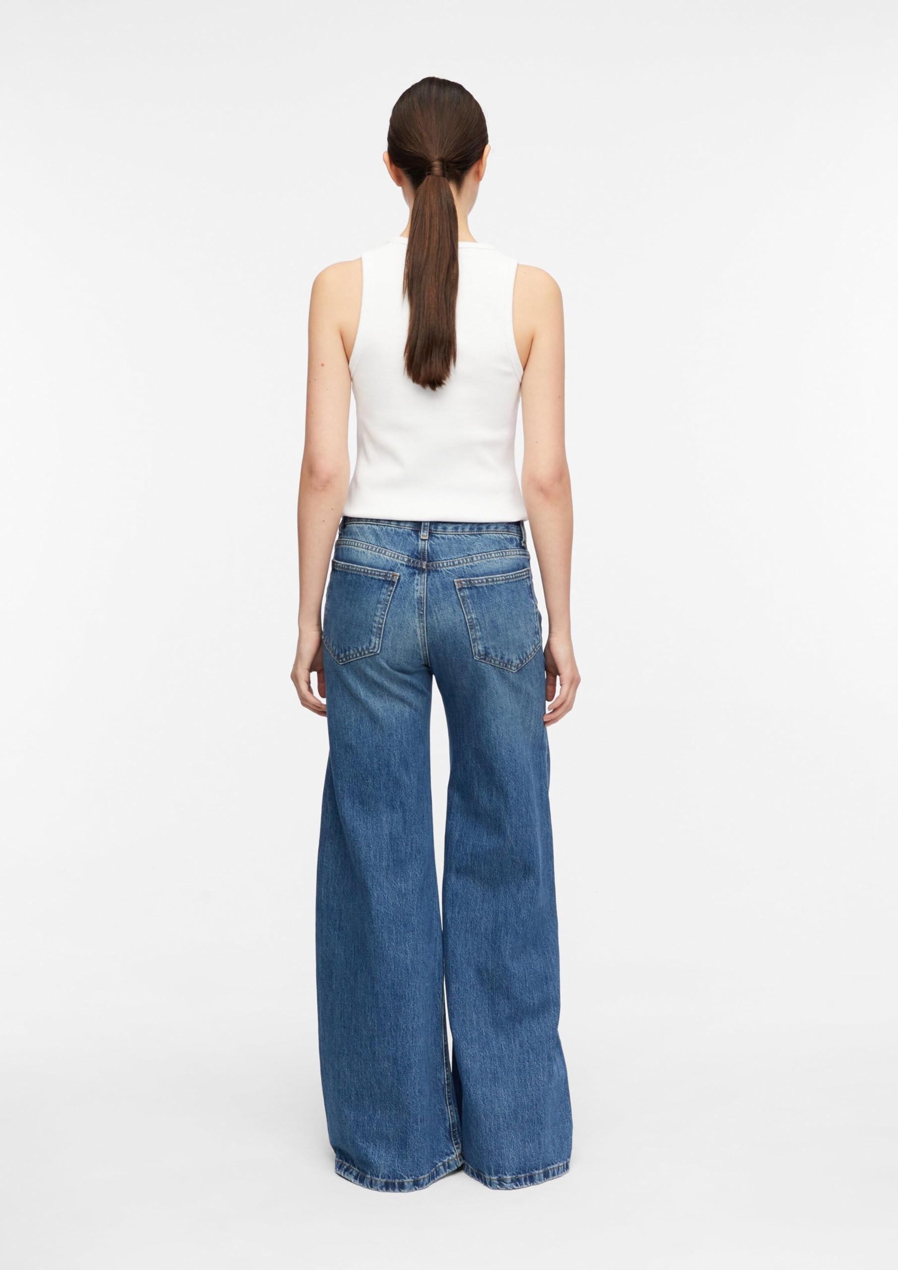 comma-jeans-damen-wide-leg-high-rise-faltendetail-blau image 7