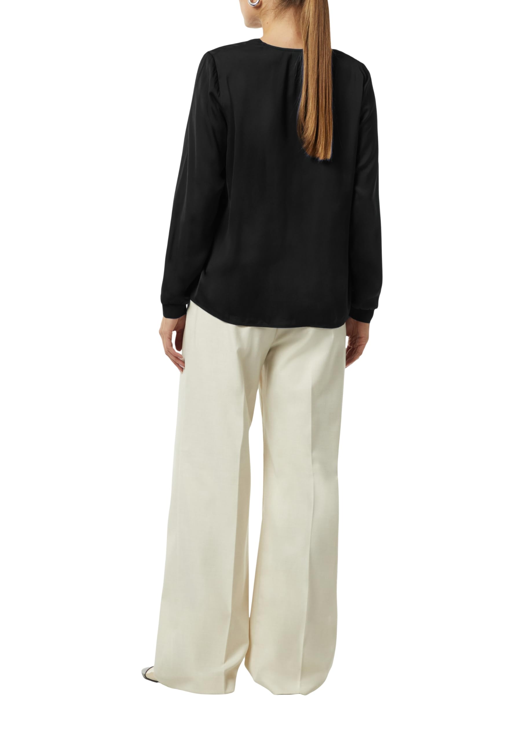 comma-satin-bluse-mit-rippb-ndchen-schwarz image 2