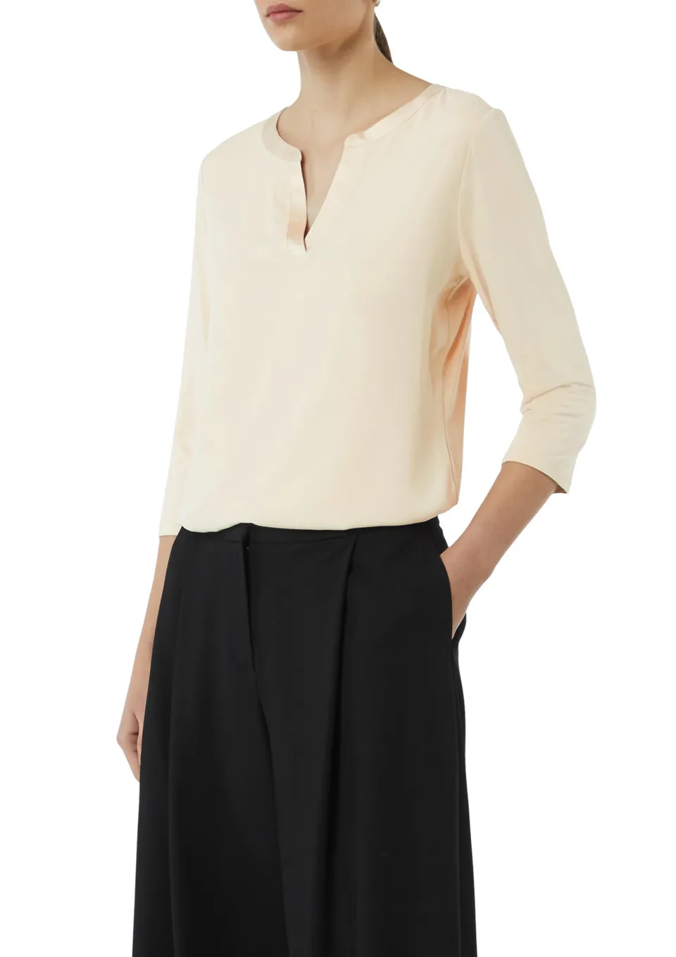 comma-t-shirt-2151665-gr-42-braun-tunika-ausschnitt image 1