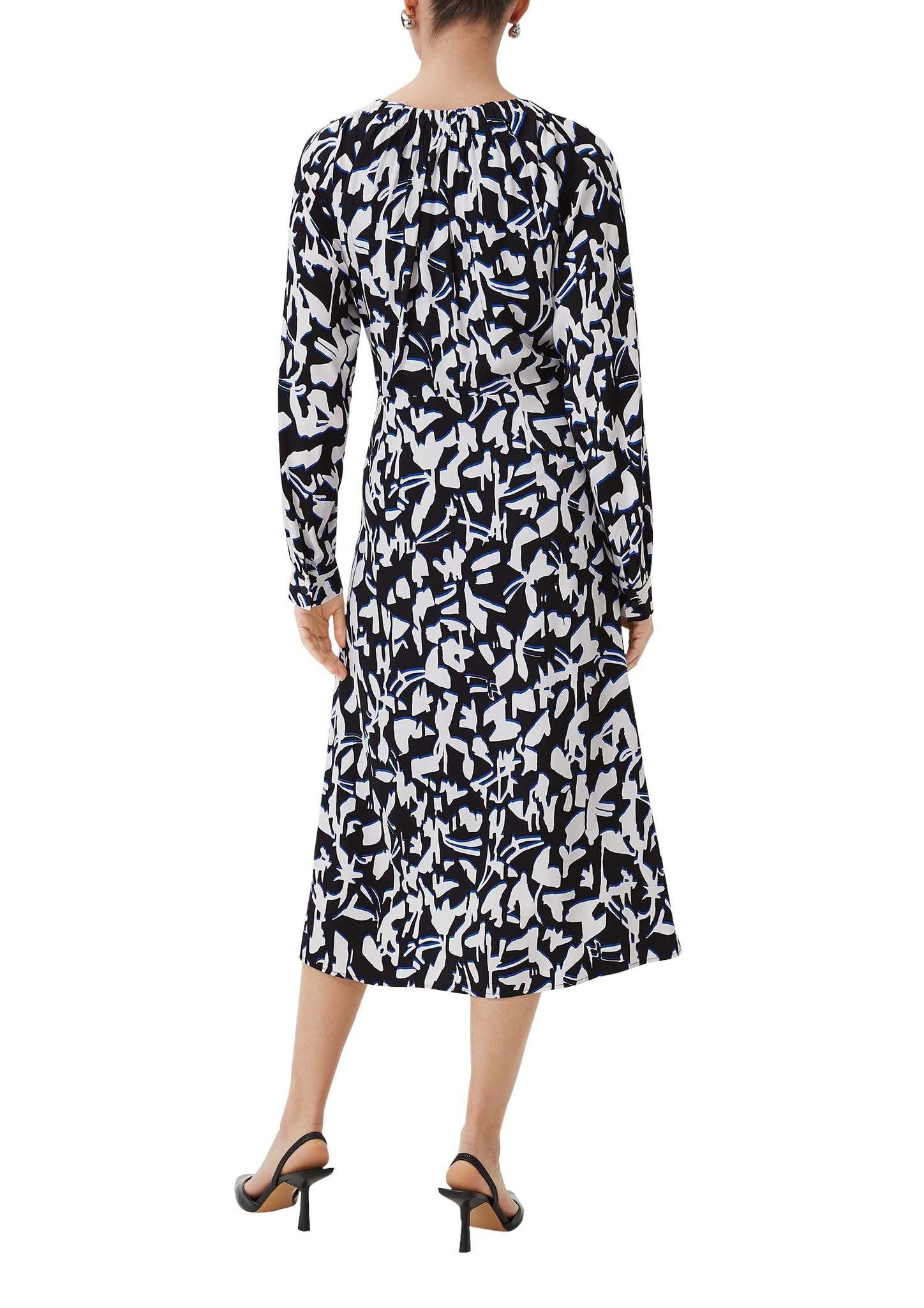 comma-dresses-flie-endes-maxikleid-all-over-print-royalblau image 2