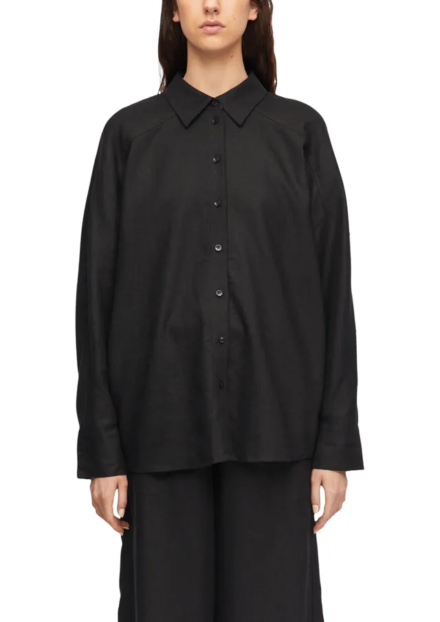 comma-bluse-leinenmix-relaxed-fit-schwarz-gr-42 image 1
