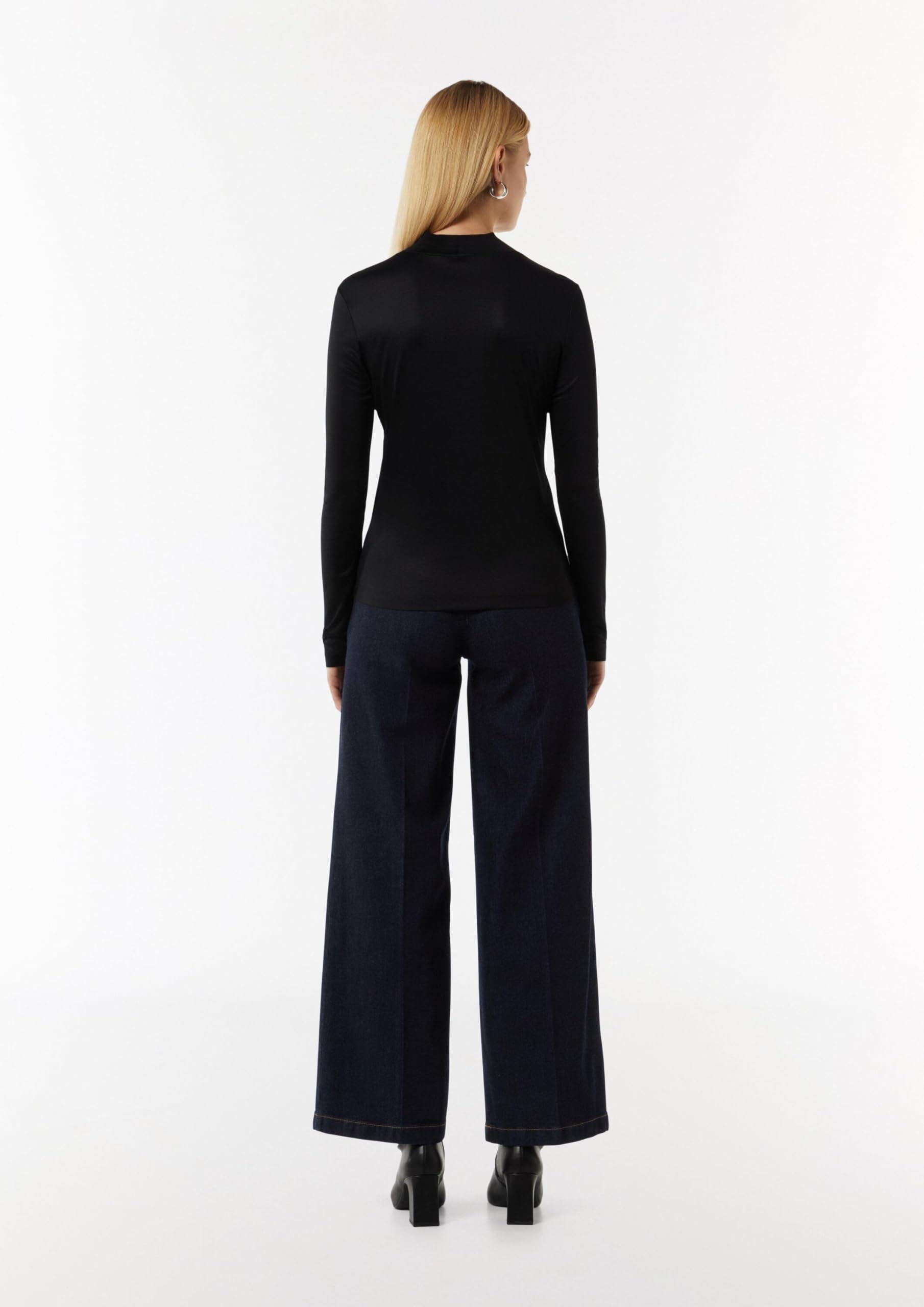 comma-tops-viskoseshirt-longsleeve-9999-schwarz-schimmernd image 6