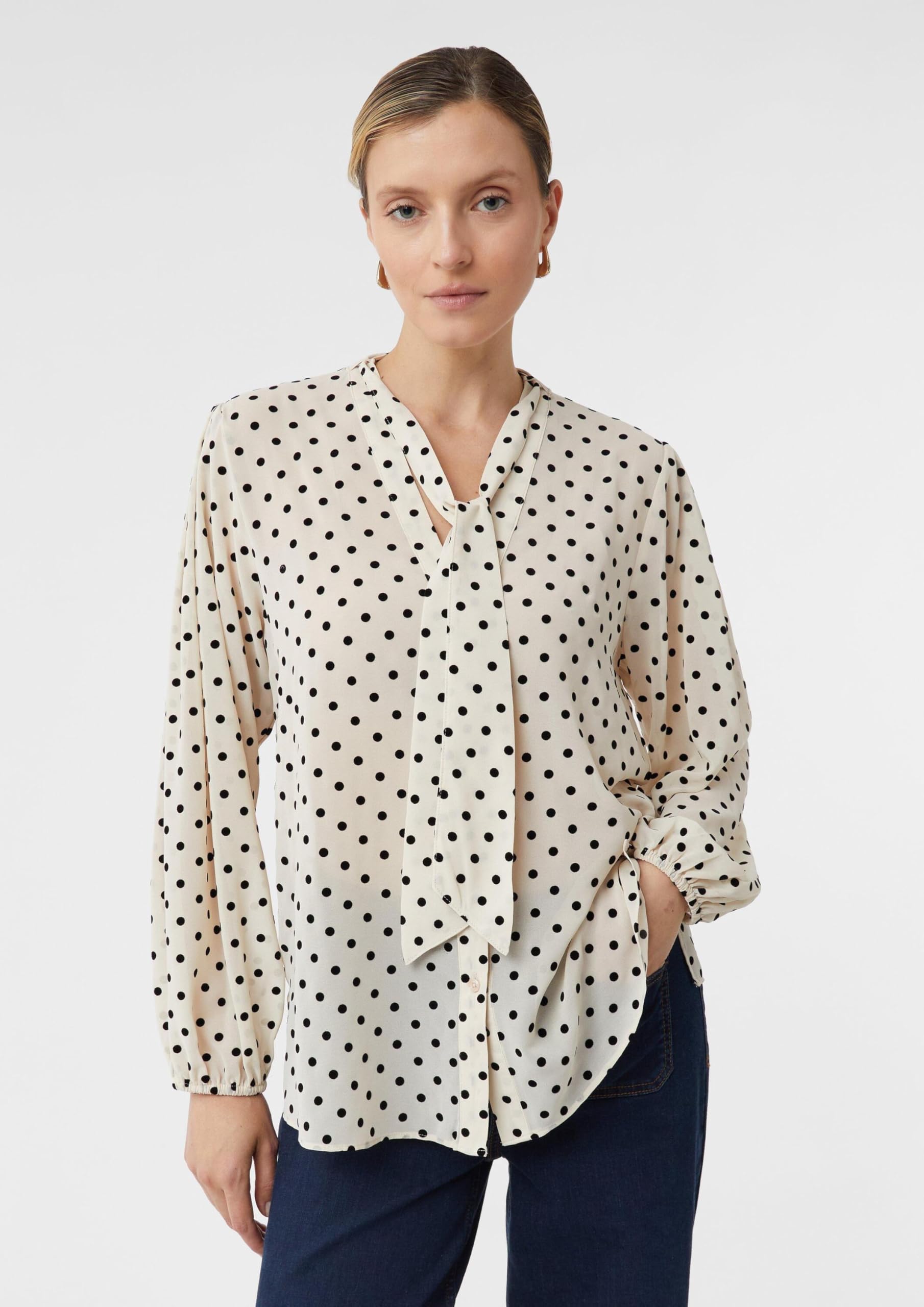 comma-schluppenbluse-chiffon-polka-dot-flockprint image 6