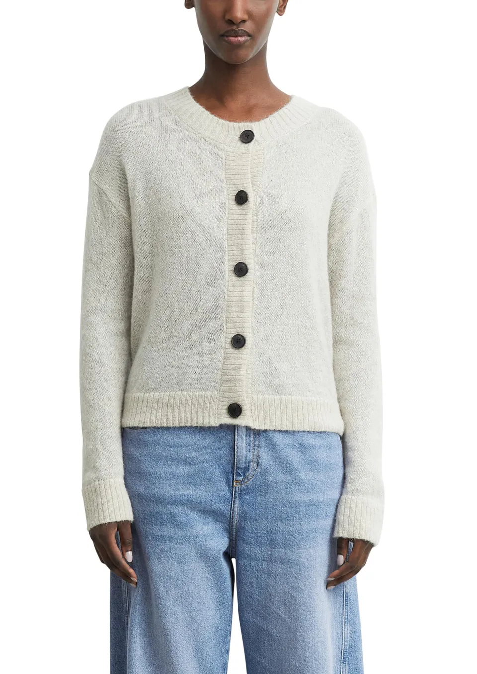 comma-jackets-strickjacke-alpaka-mix-rundhals-gr-e-34 image 1