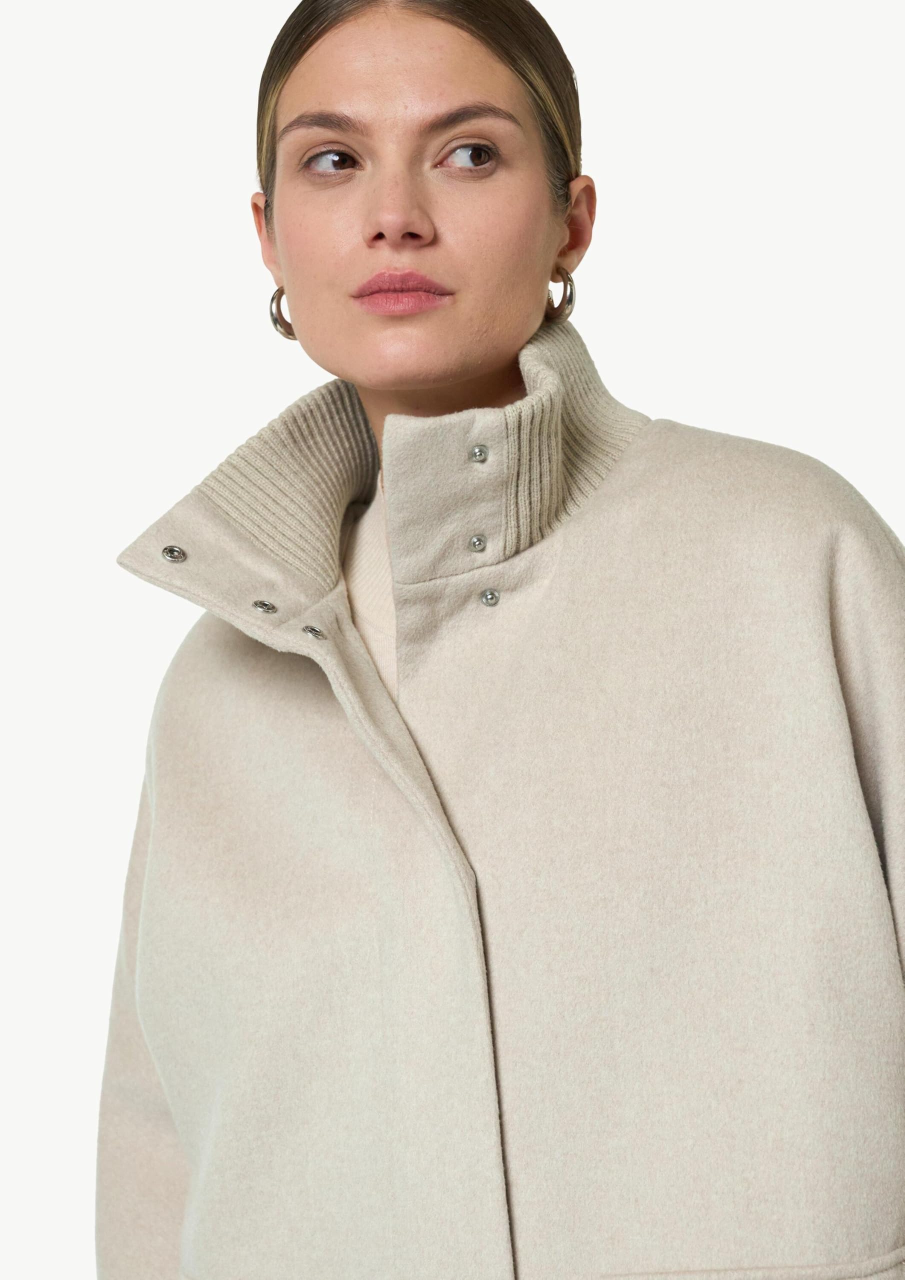 comma-wollmantel-beige-gr-34-46-gerippter-kragen image 5