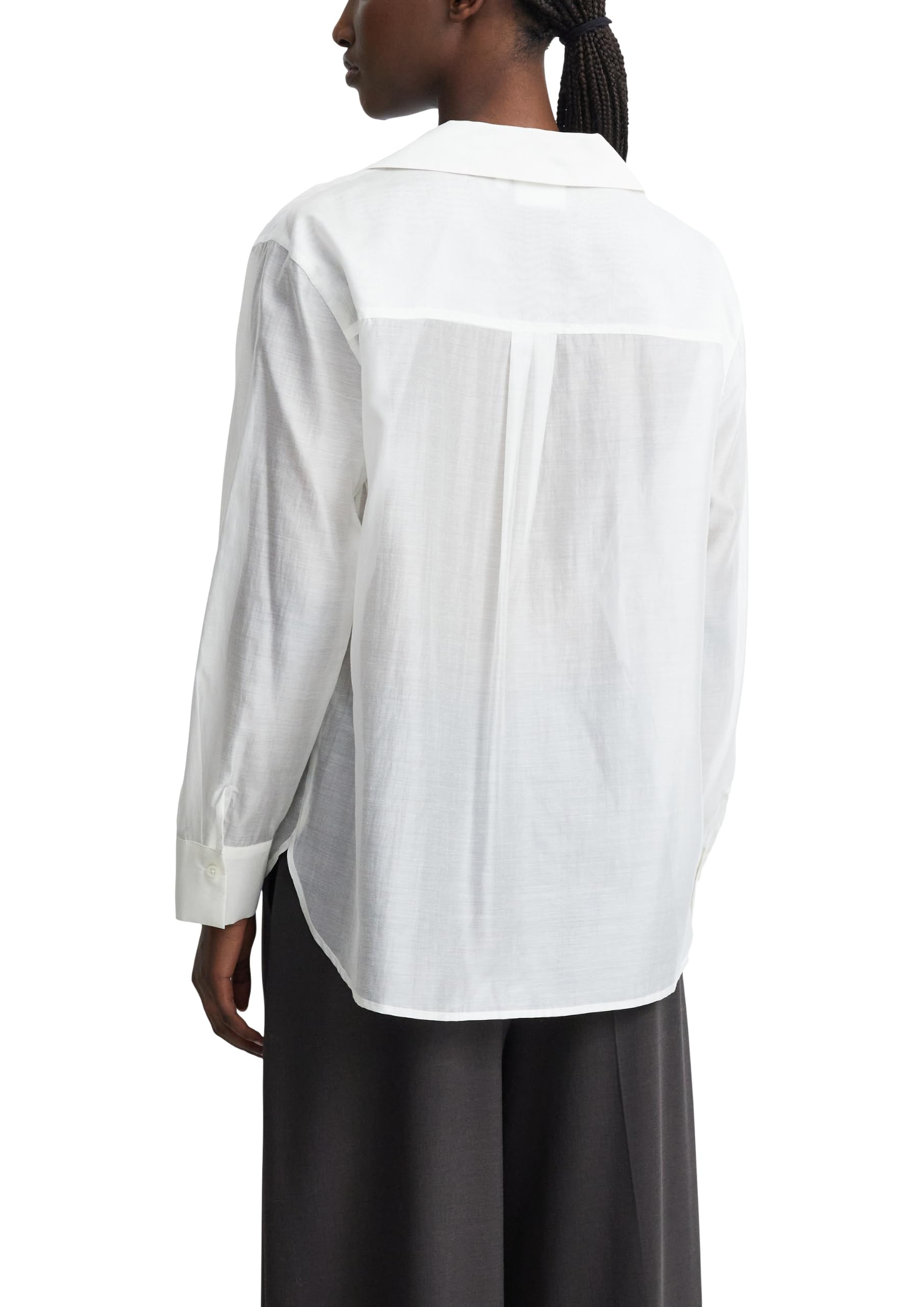 comma-bluse-voile-hemdkragen-langarm-gr-36-semi-transparent image 2