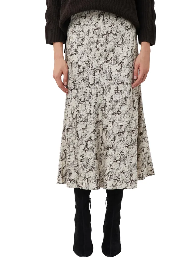 comma-satin-rock-midi-all-over-print-viskose-a-linie image 1