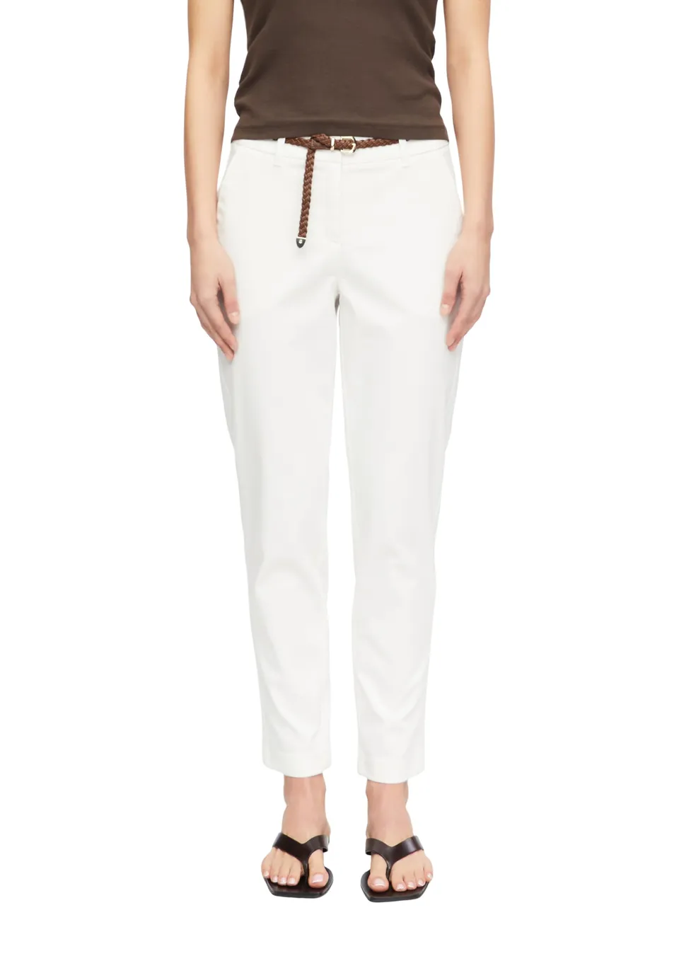 comma-chino-damen-tapered-ankle-mit-g-rtel-gr-34 image 1