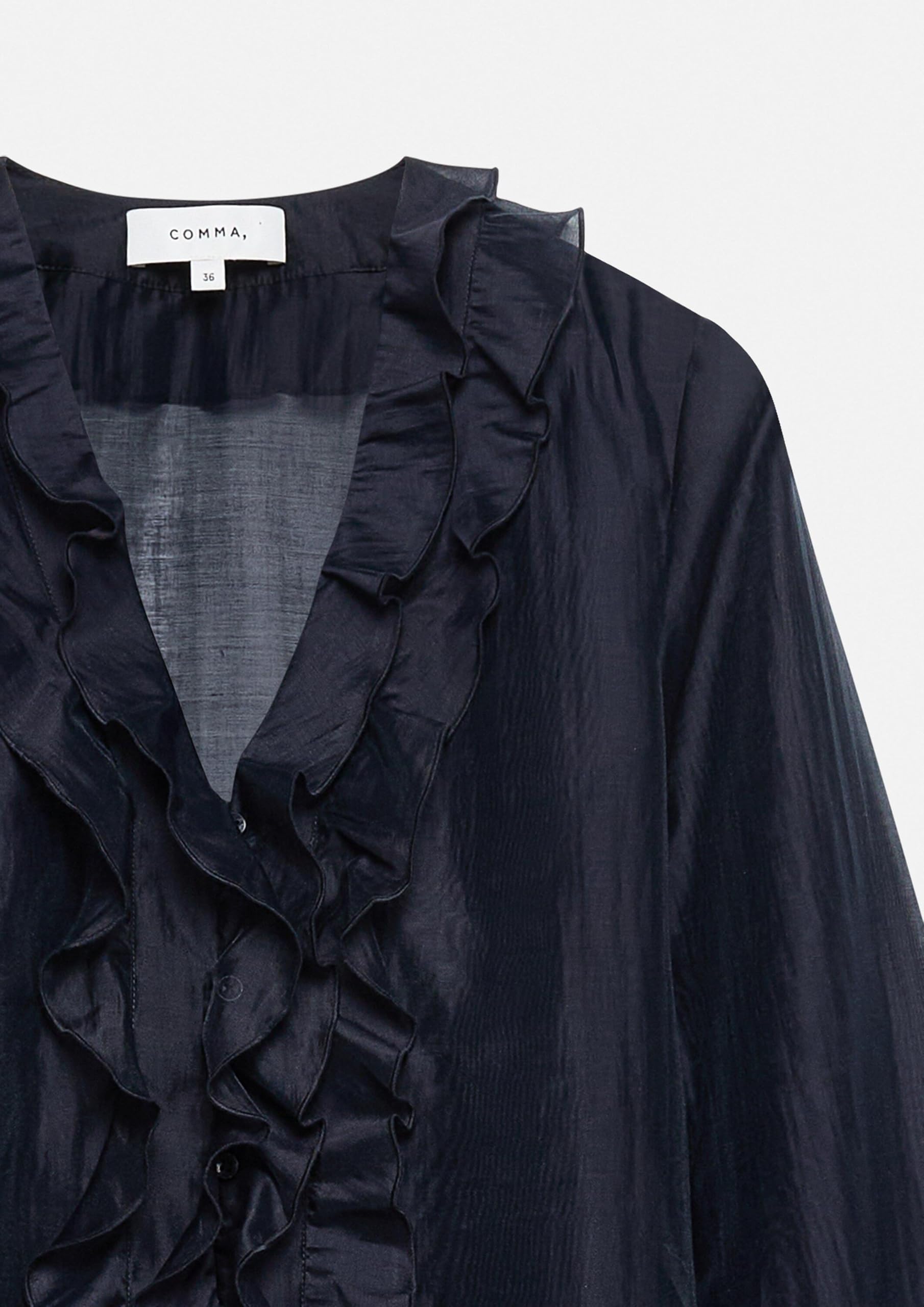 comma-lyocell-bluse-v-ausschnitt-gr-40-navy image 6