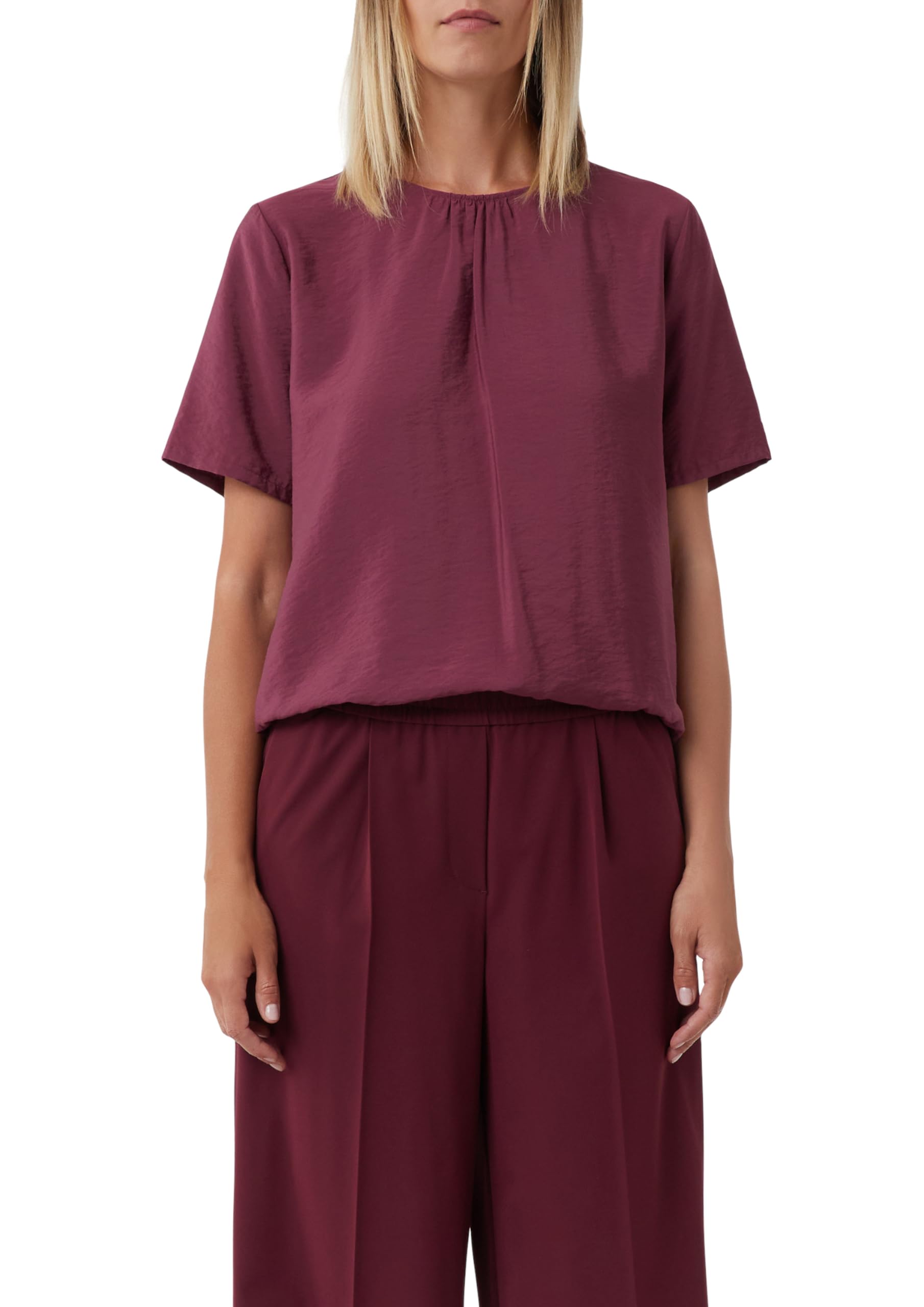 comma-kurz-rmelige-bluse-mit-raffung-regulierbarer-saum image 1