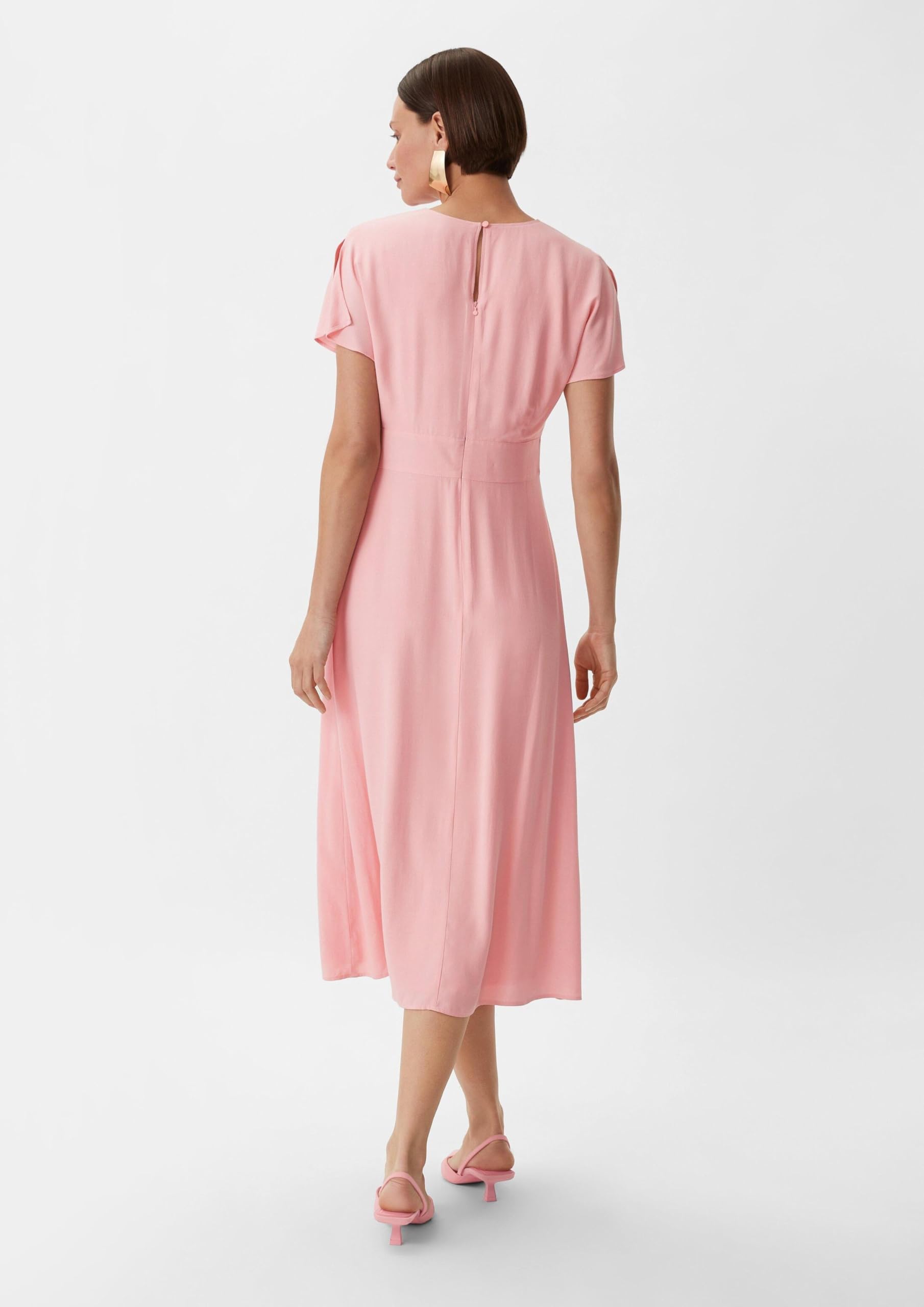 comma-midi-kleid-satin-rosa-orange-damen-kleid image 6