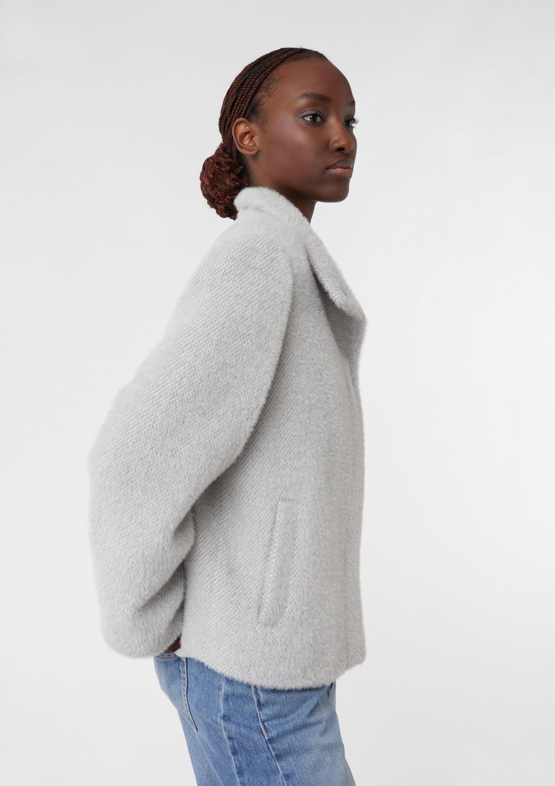 comma-cape-jacke-damenjacke-gr-42-dunkelgrau-teddypl-sch image 6