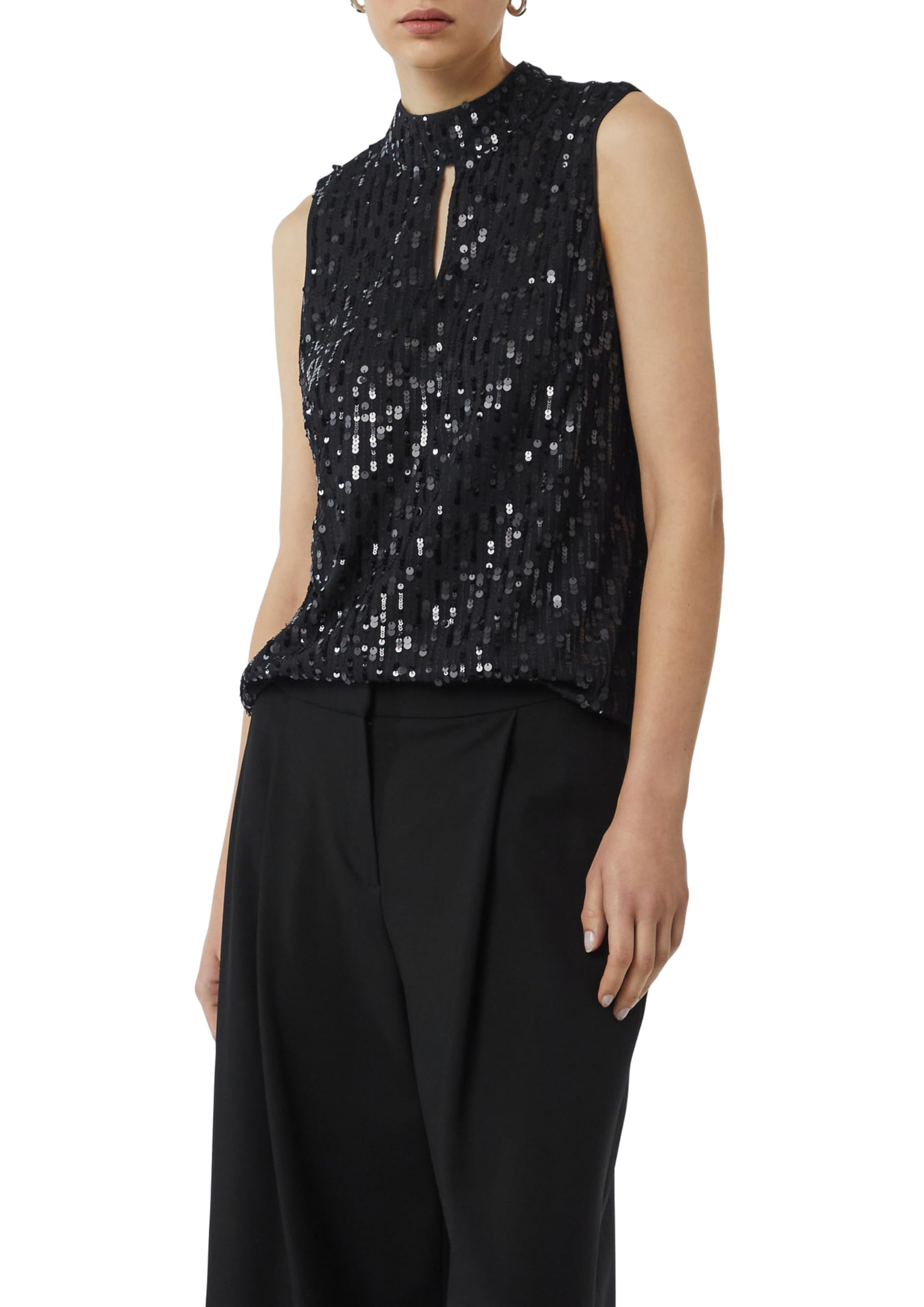 comma-paillettentop-mit-cut-out-gr-38-schwarz-top image 1