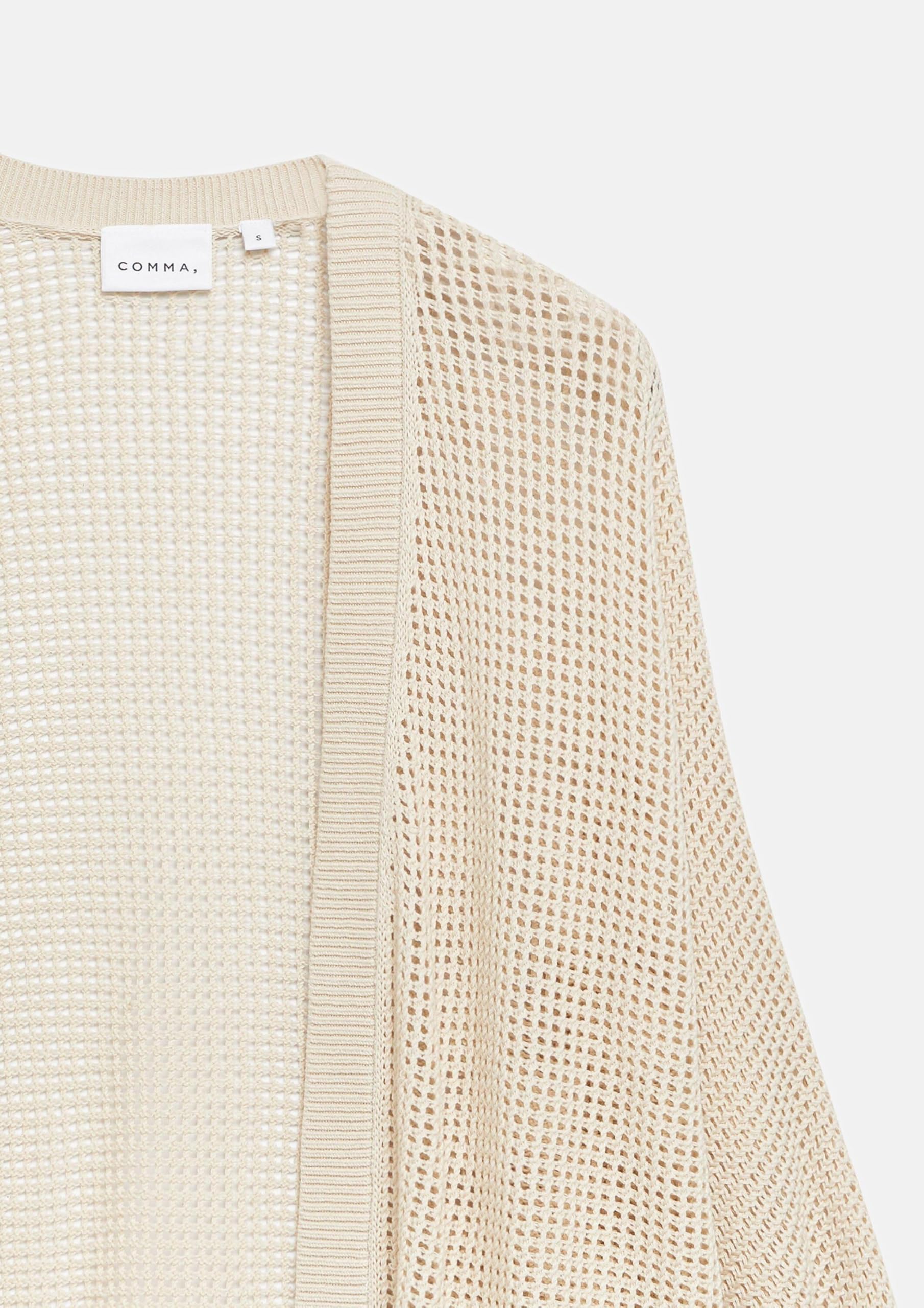 comma-strickjacke-ajourmuster-beige-xl image 5