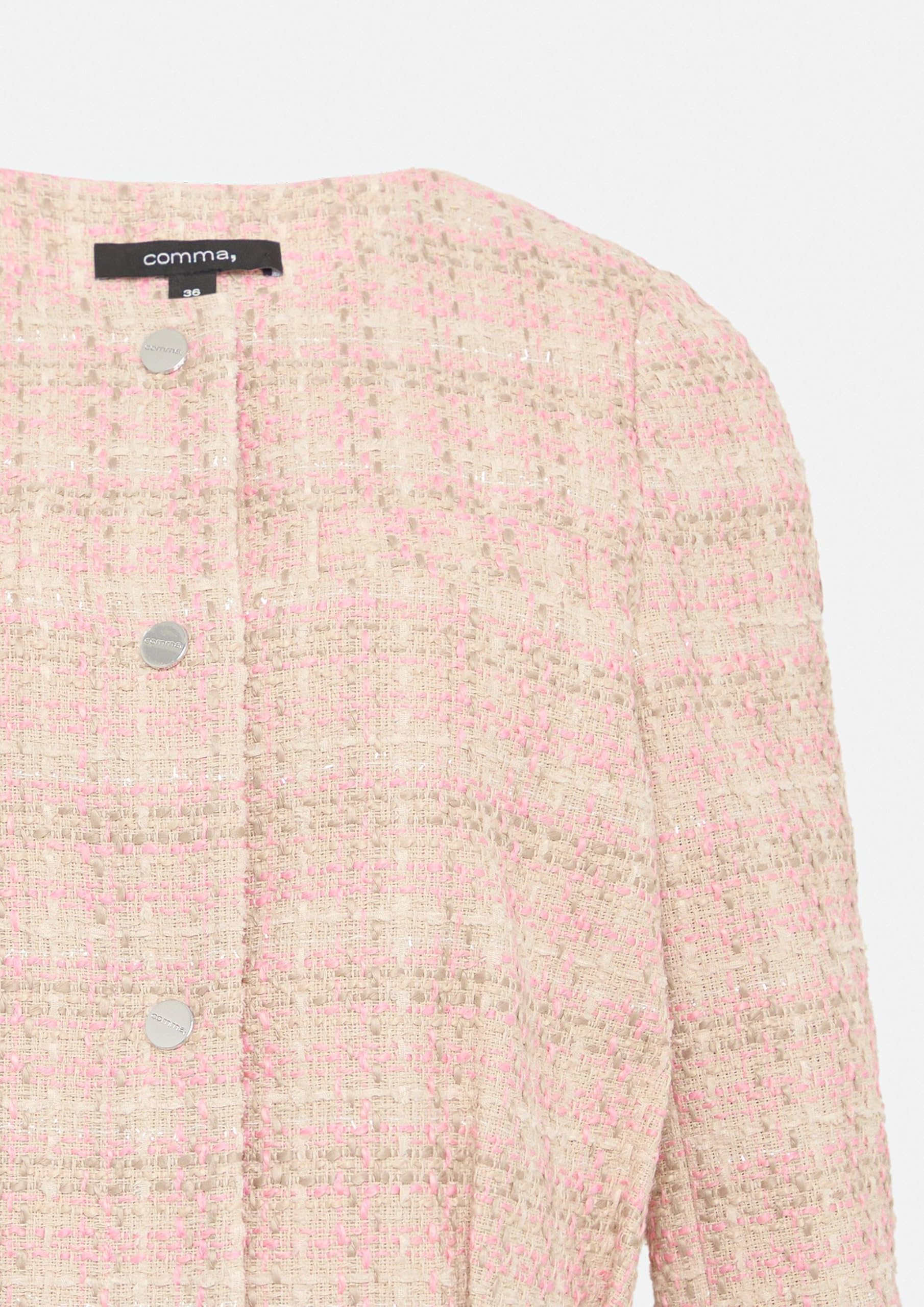 comma-tweed-jacke-im-boxy-fit-mit-rundhals image 6