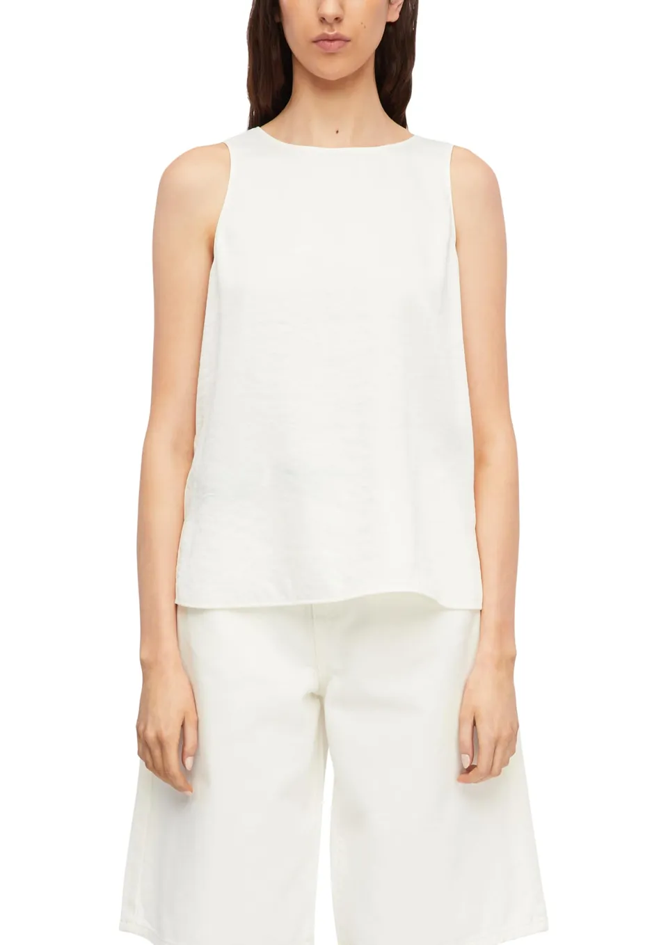 comma-blouses-damenbluse-rmellos-samt-satin-rundhals-2 image 1