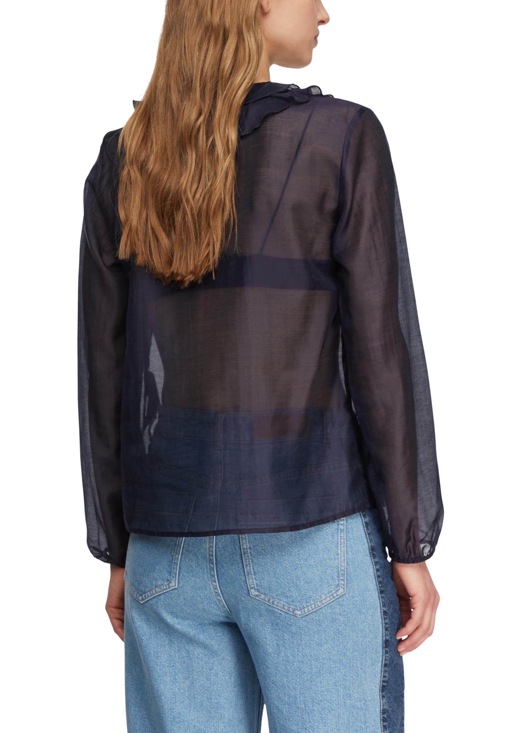 comma-lyocell-bluse-v-ausschnitt-gr-40-navy image 2