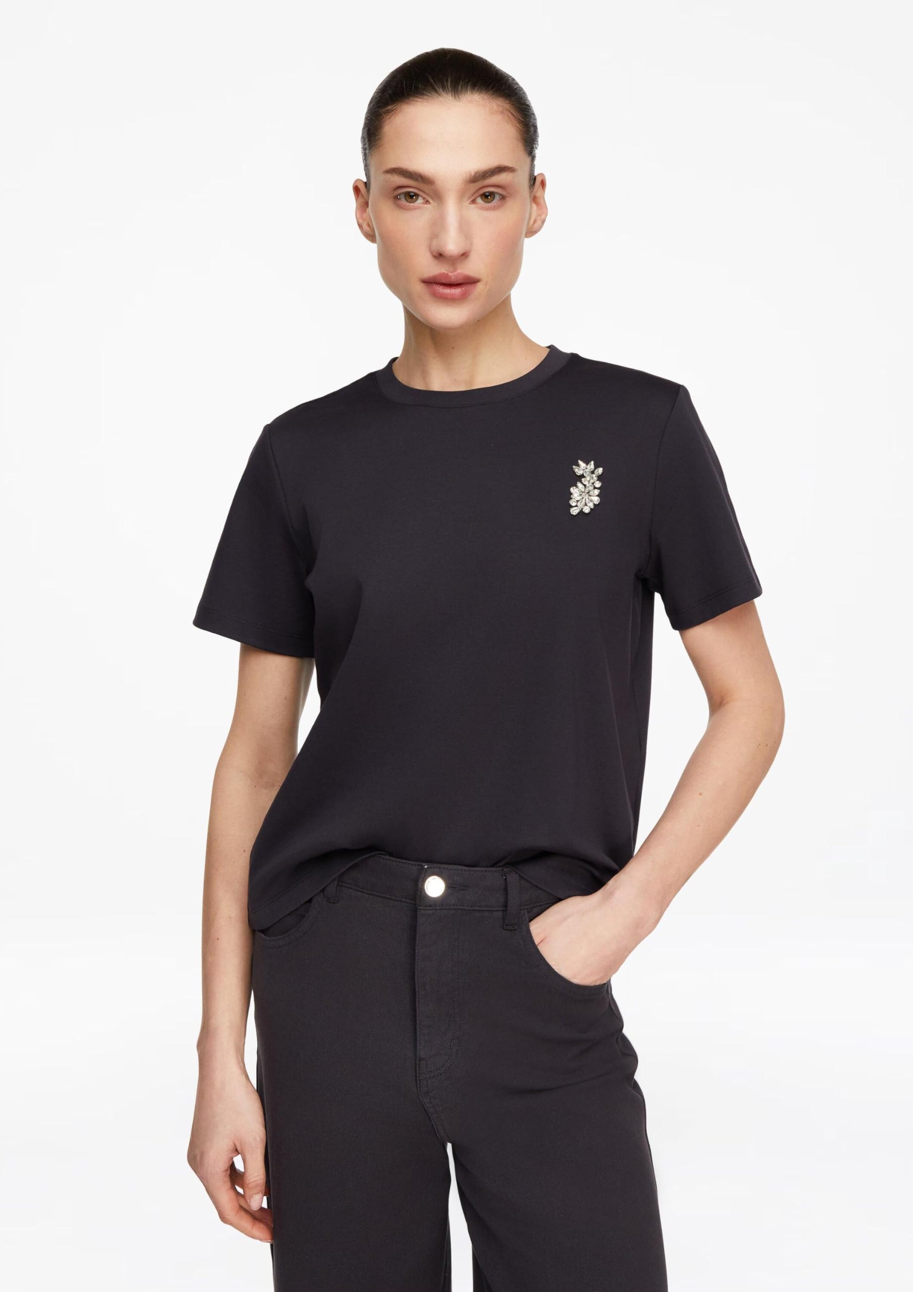 comma-t-shirt-regular-fit-schmucksteine-rundhals-gr-40 image 6
