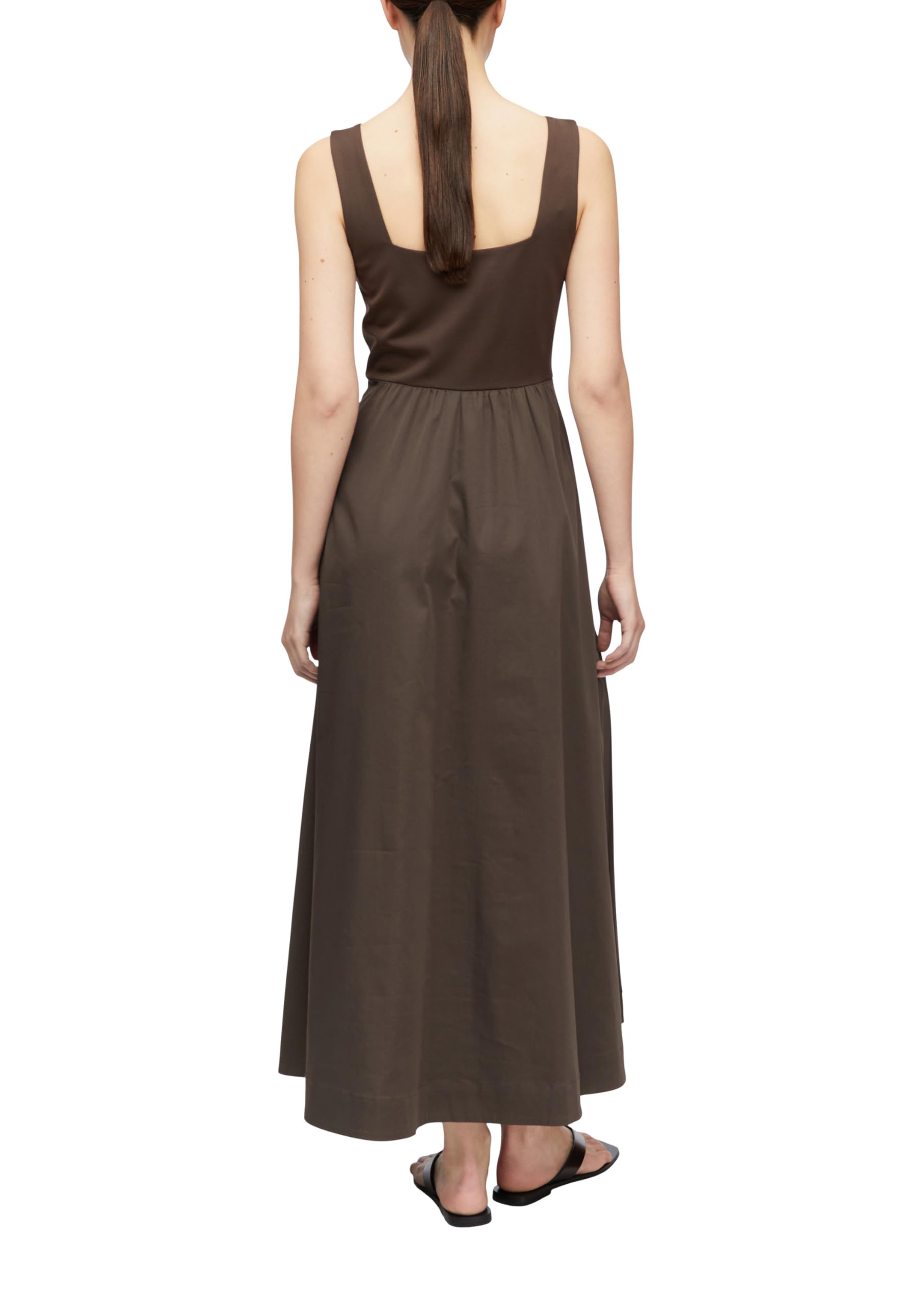 comma-jersey-popeline-kleid-gr-36-dunkelbraun-lang image 2