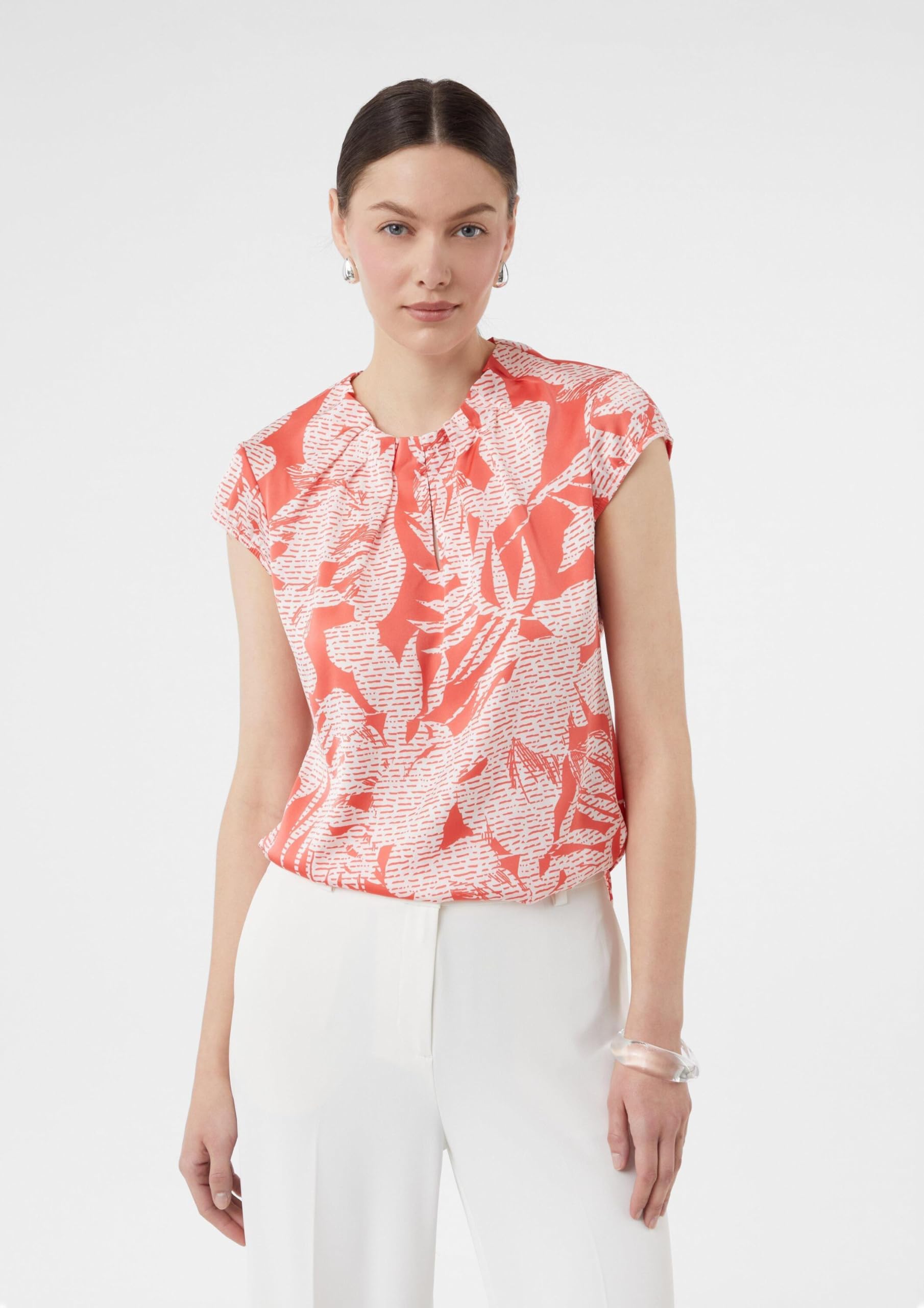 comma-satinbluse-all-over-print-raffung-gr-42 image 5