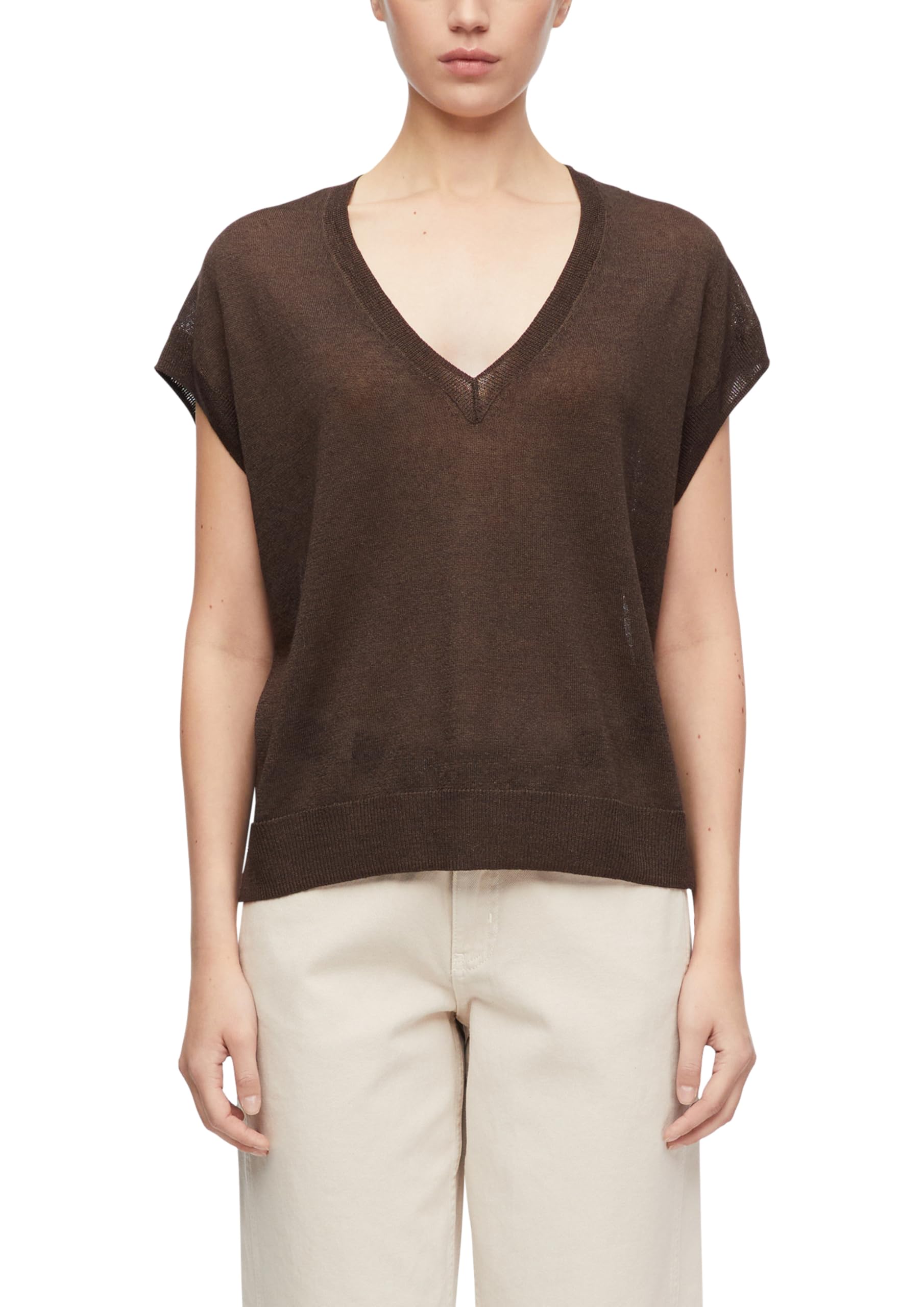 comma-strickpullover-feinstrick-dunkelbraun-relaxed image 1