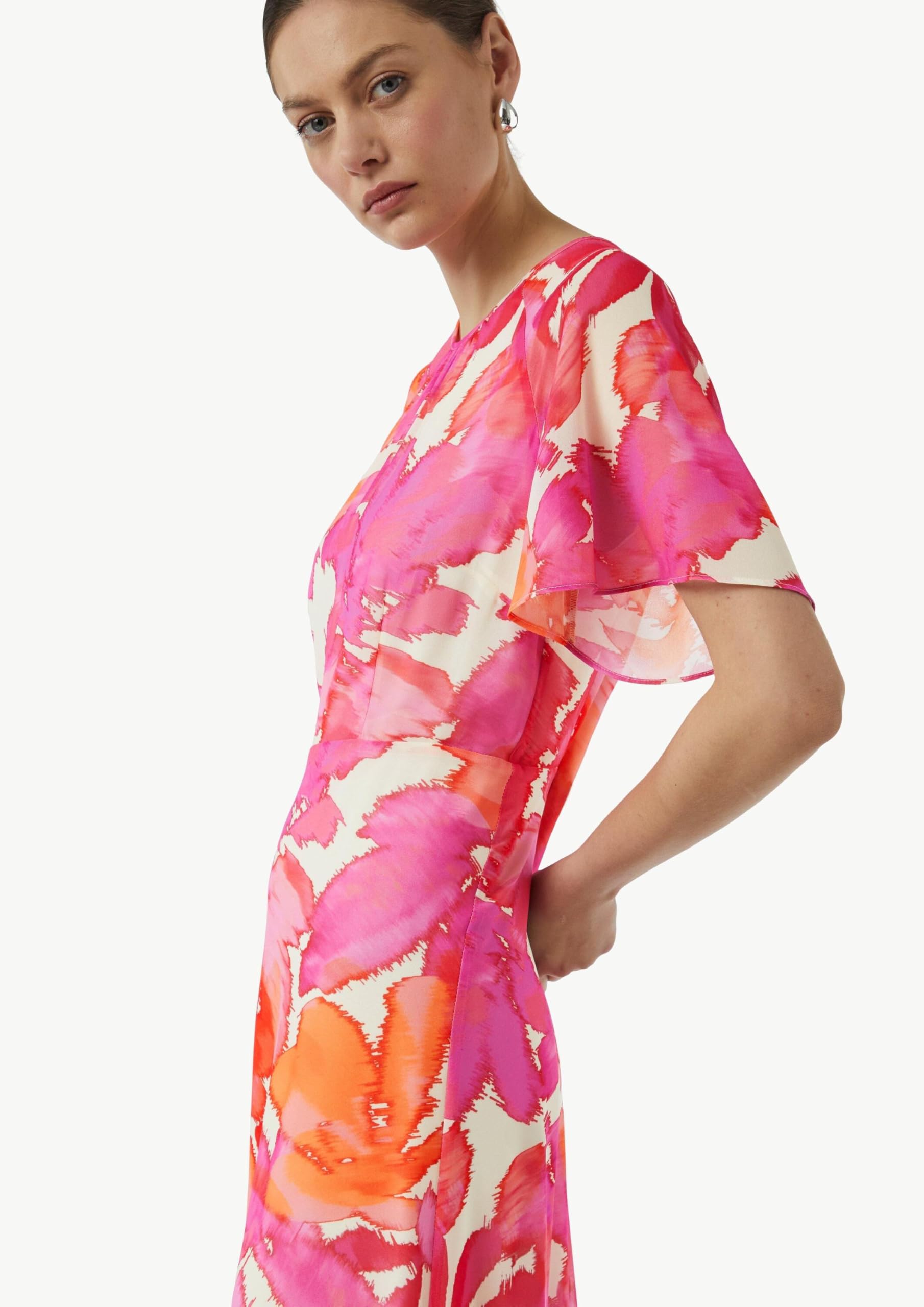 comma-midi-kleid-all-over-print-damenkleid-gr-44-pink image 4