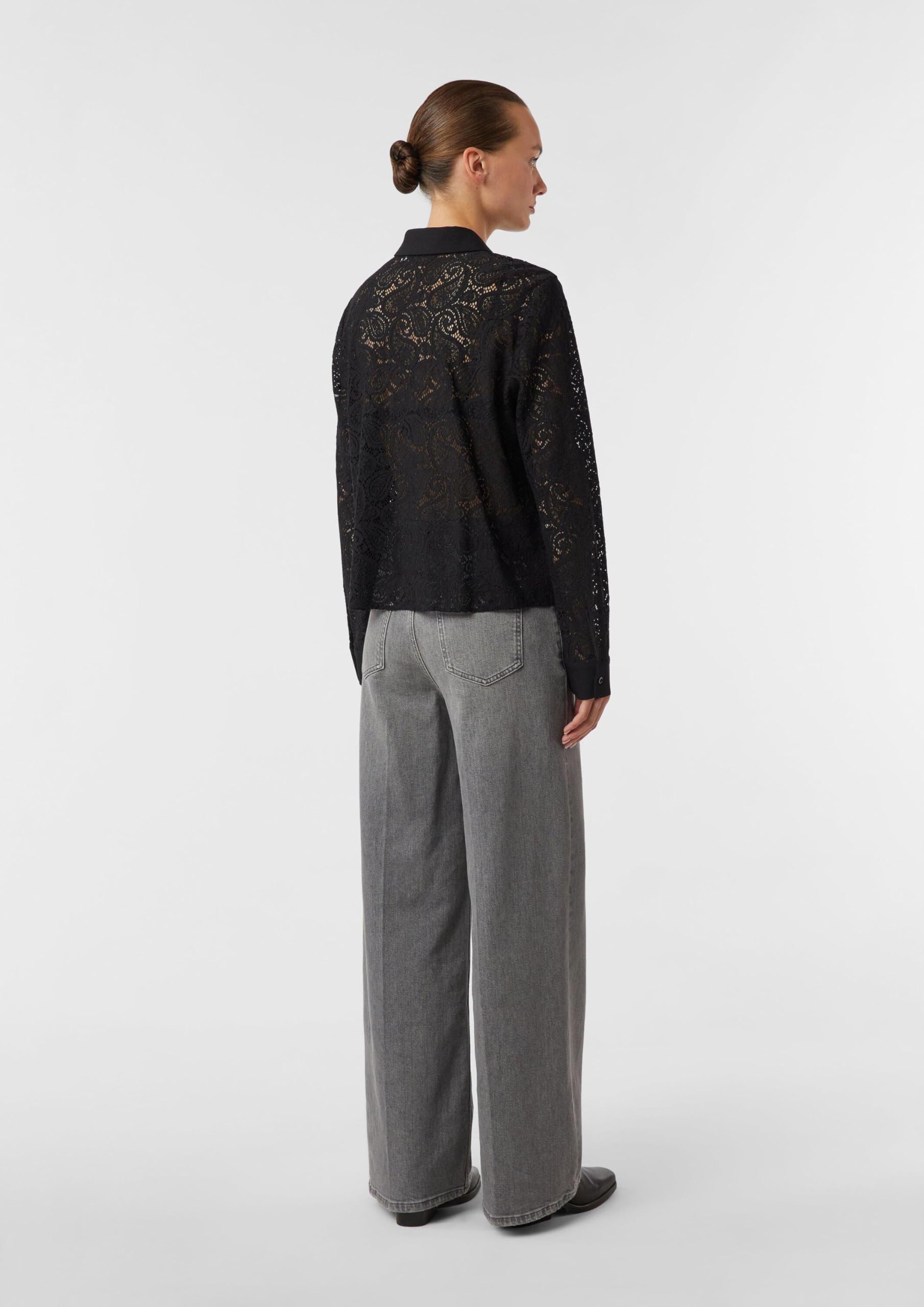 comma-blouses-spitzen-hemdbluse-gr-e-36-semitransparent image 8