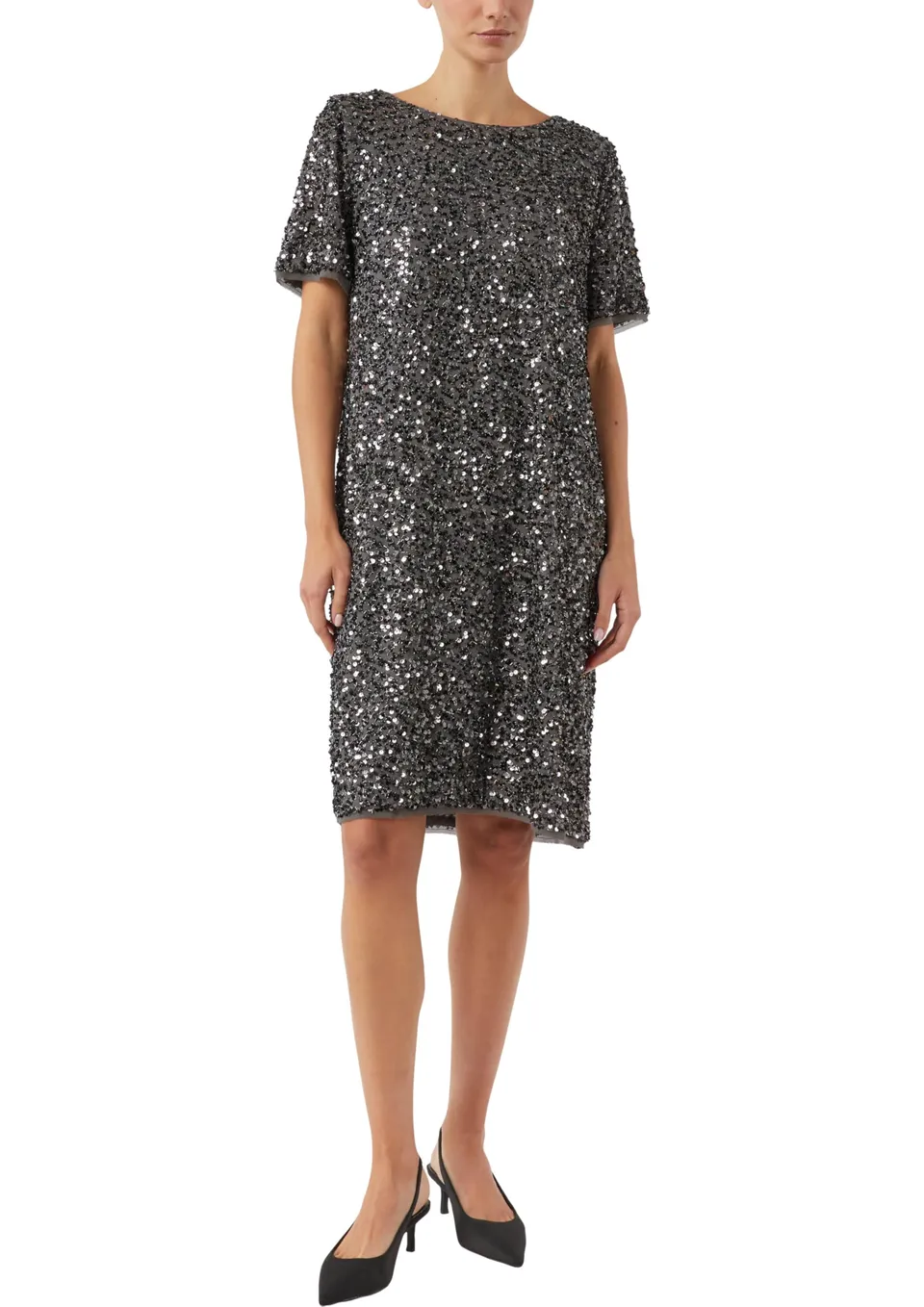 comma-paillettenkleid-kurz-damen-gr-36-t-shirt-kleid-allover image 1