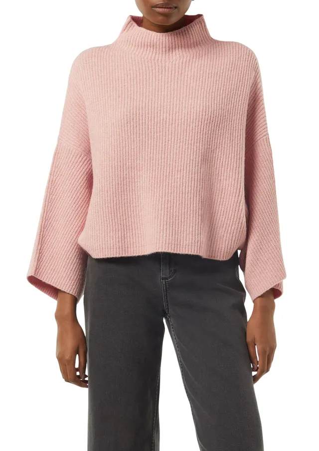 comma-ponchos-strick-poncho-mit-stehkragen-m-perlmuttrosa image 1