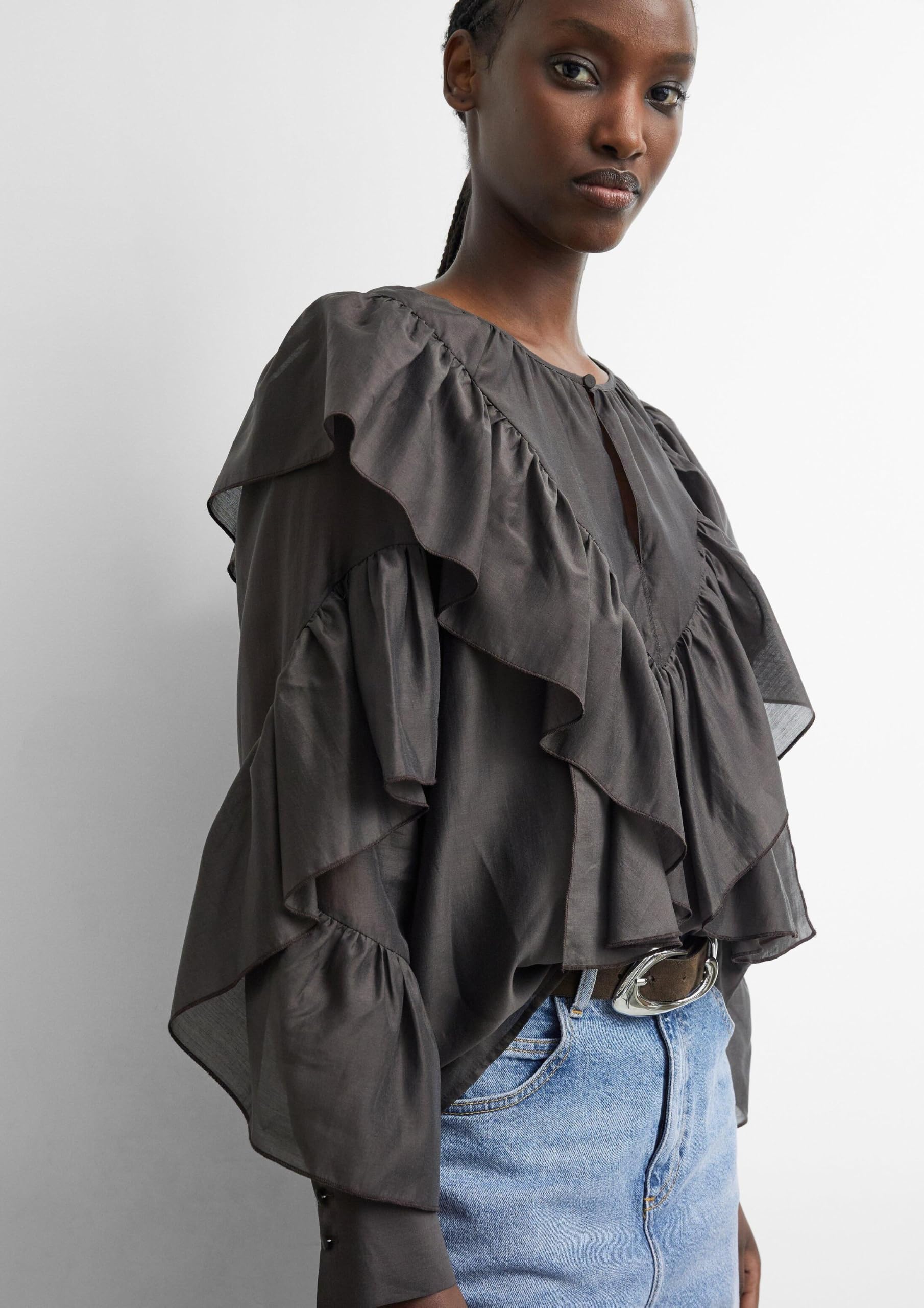 comma-blouses-volant-bluse-langarm-gr-36-raffung image 3