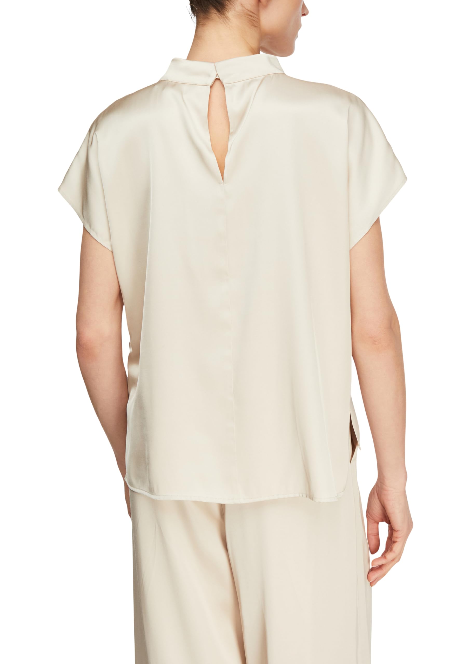 comma-tops-satin-top-gr-40-stehkragen-hellbeige image 2