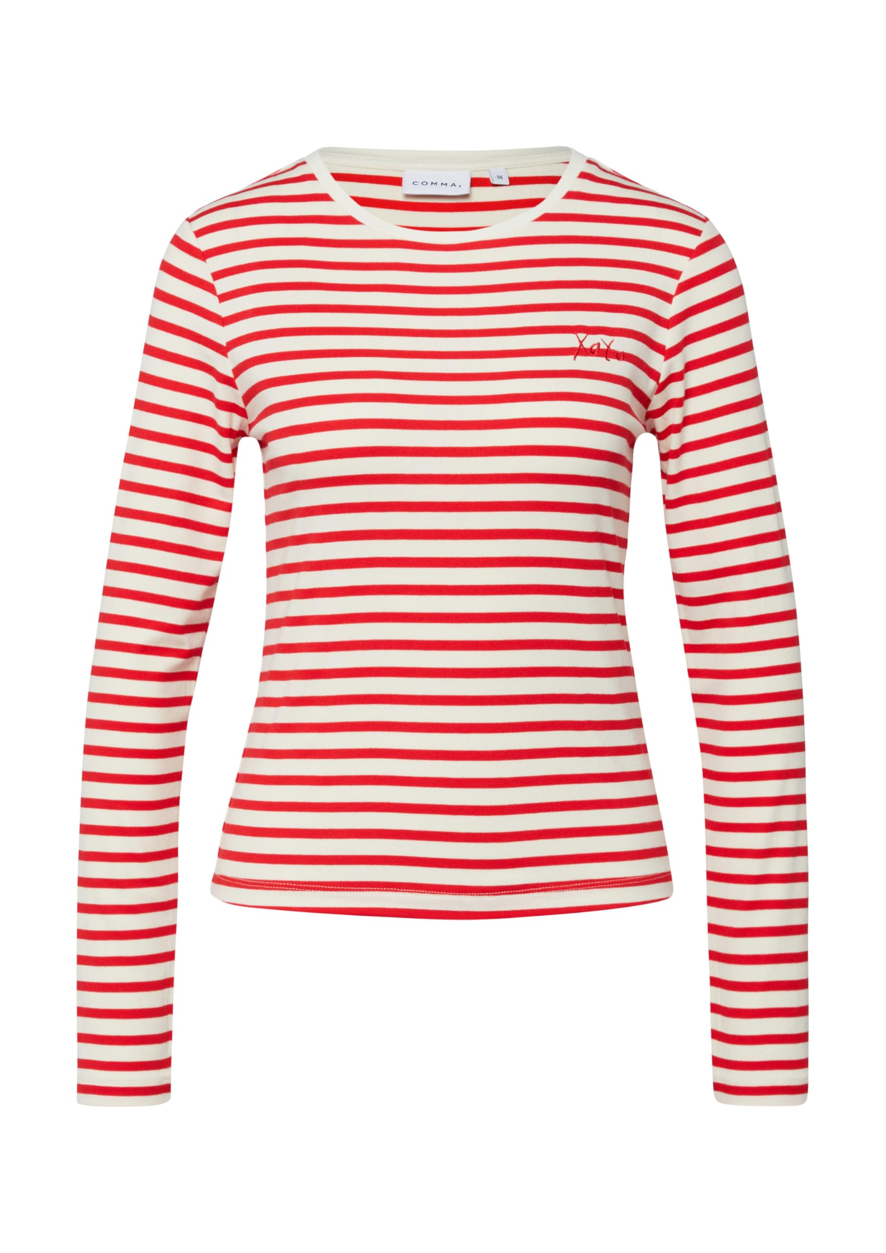 comma-t-shirt-langarm-slim-fit-damen-40-gestreift image 4