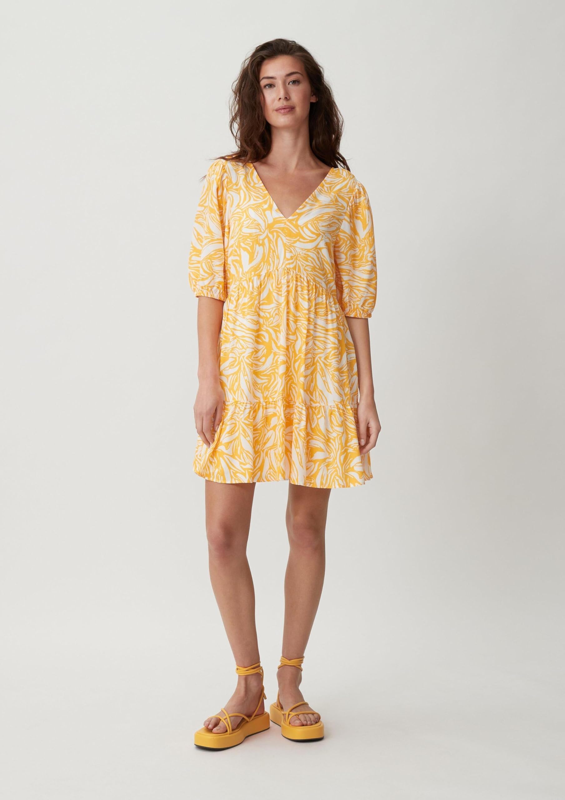 comma-stufenkleid-crepe-mini-kleid-v-ausschnitt-gr-36 image 6