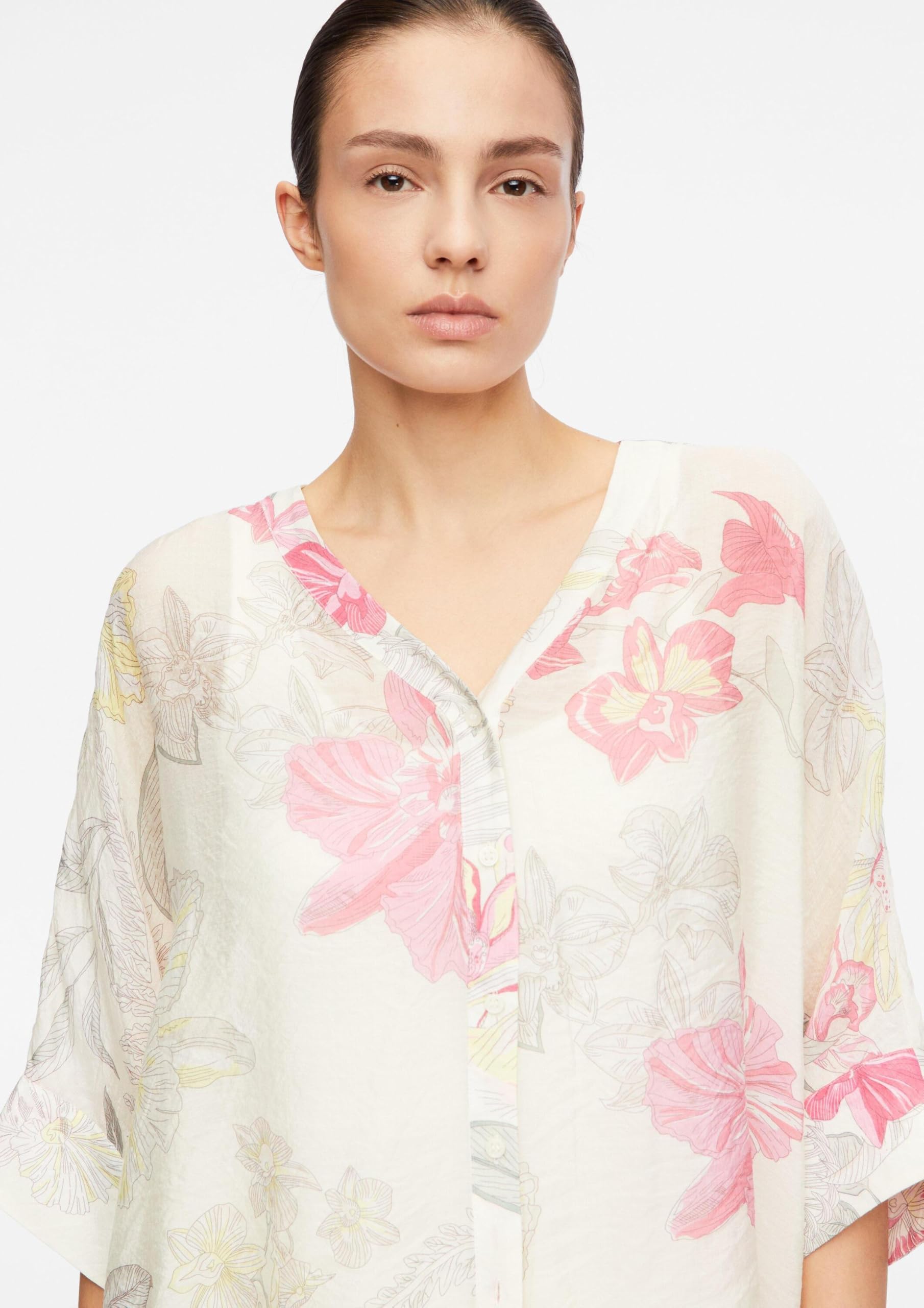 comma-poncho-bluse-chiffon-allover-print-viskose-beige-xl image 3