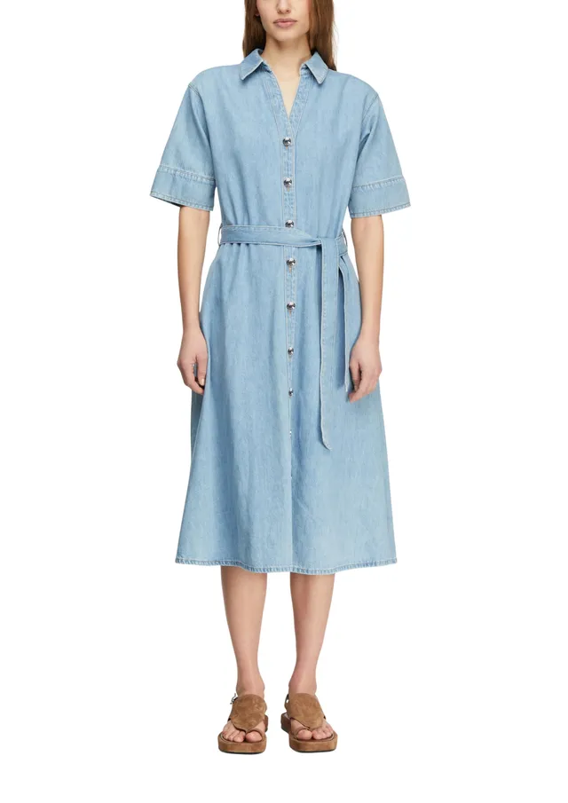 comma-hemdkleid-lyocell-denim-midi-mit-g-rtel image 1