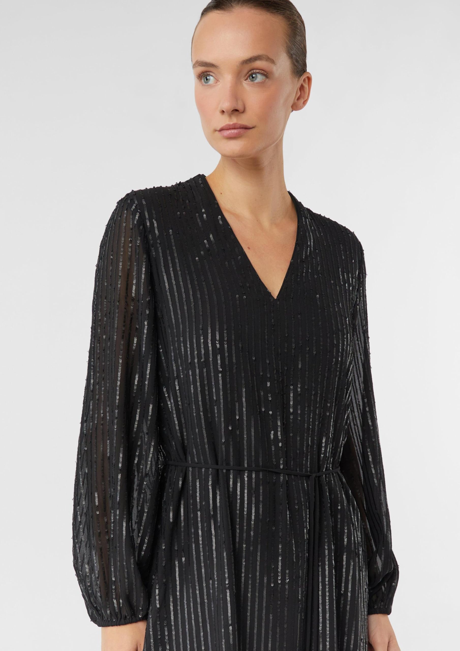 comma-pailletten-kleid-v-ausschnitt-mit-g-rtel image 4