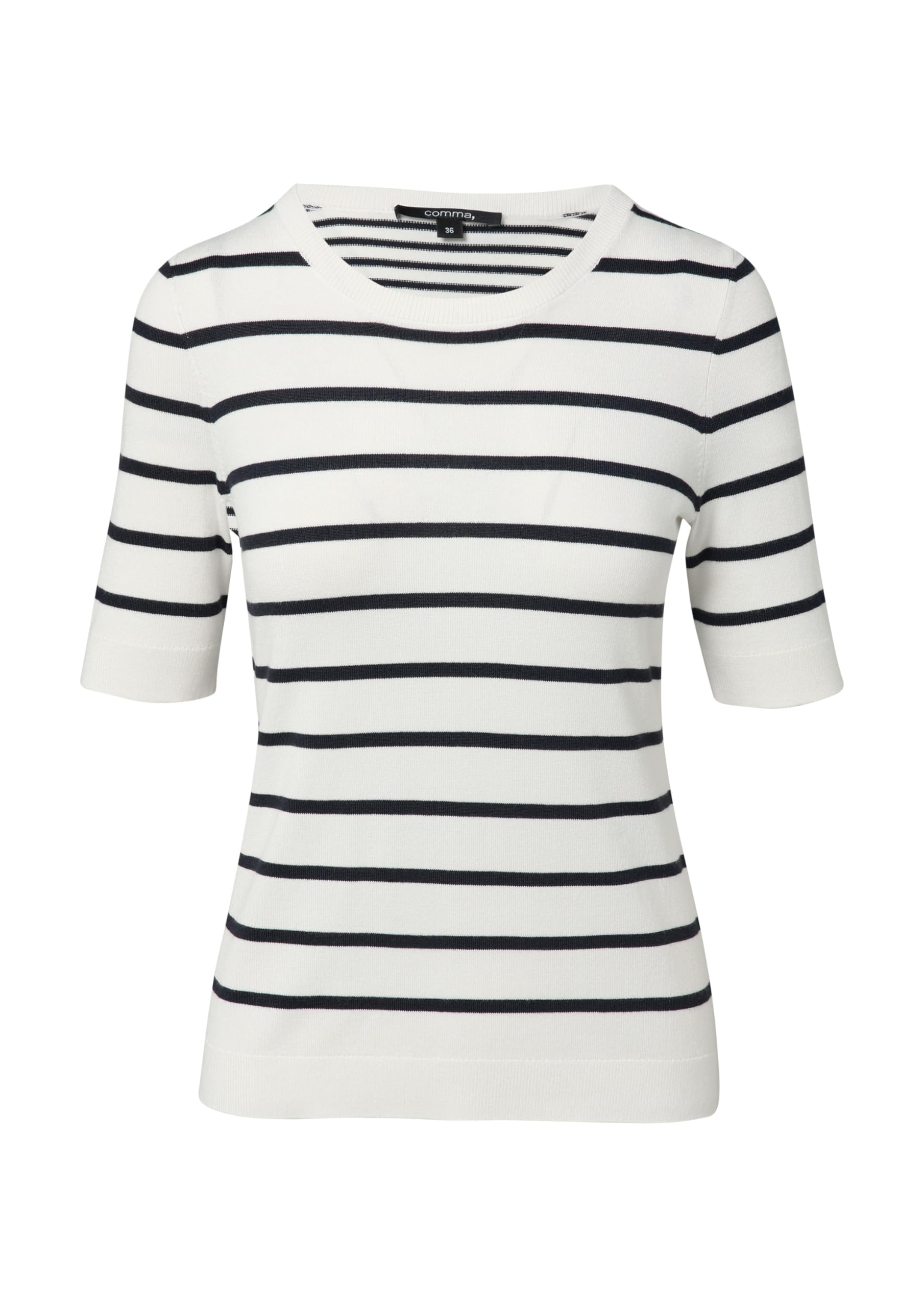 comma-gestreiftes-strickshirt-mit-rippblende-top-gr-38 image 3