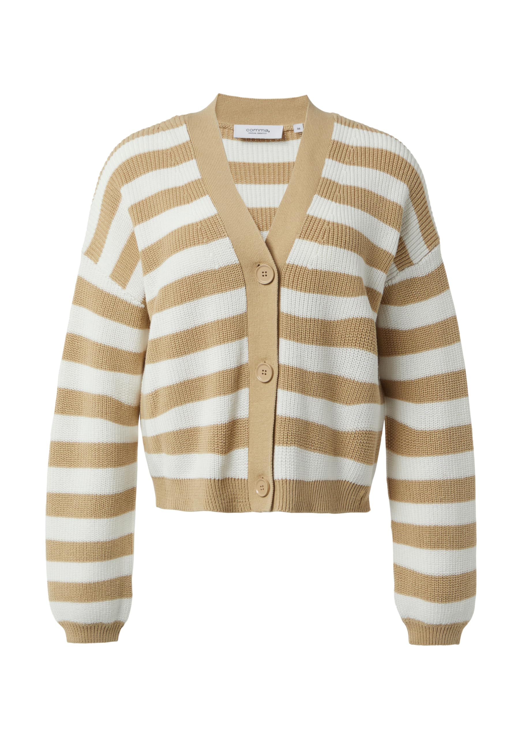 comma-strickjacke-mit-volumin-sen-rmeln-pink-wollmix image 3