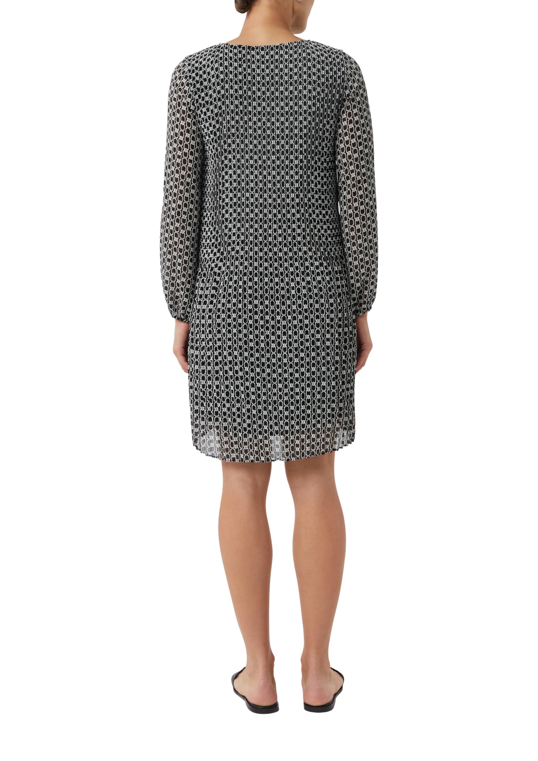 comma-dresses-chiffonkleid-plissee-print-schwarz image 2