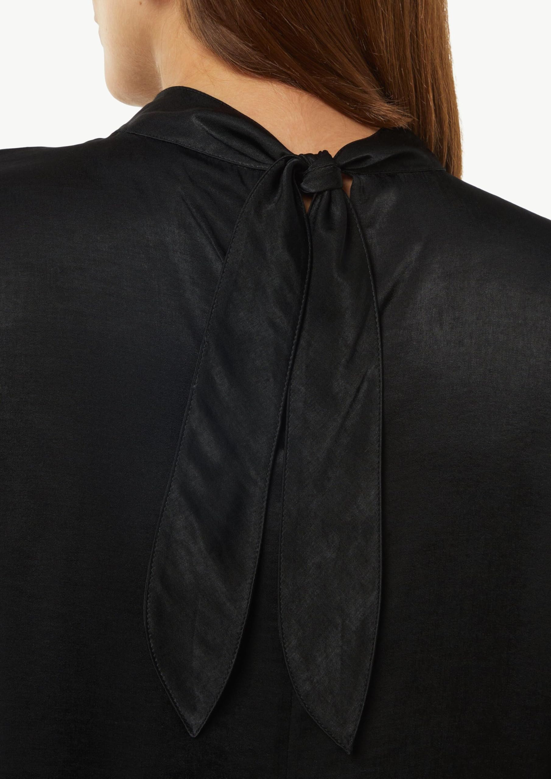 comma-viskosemix-kleid-mit-bindedetail-kleid-schwarz-viskose image 5