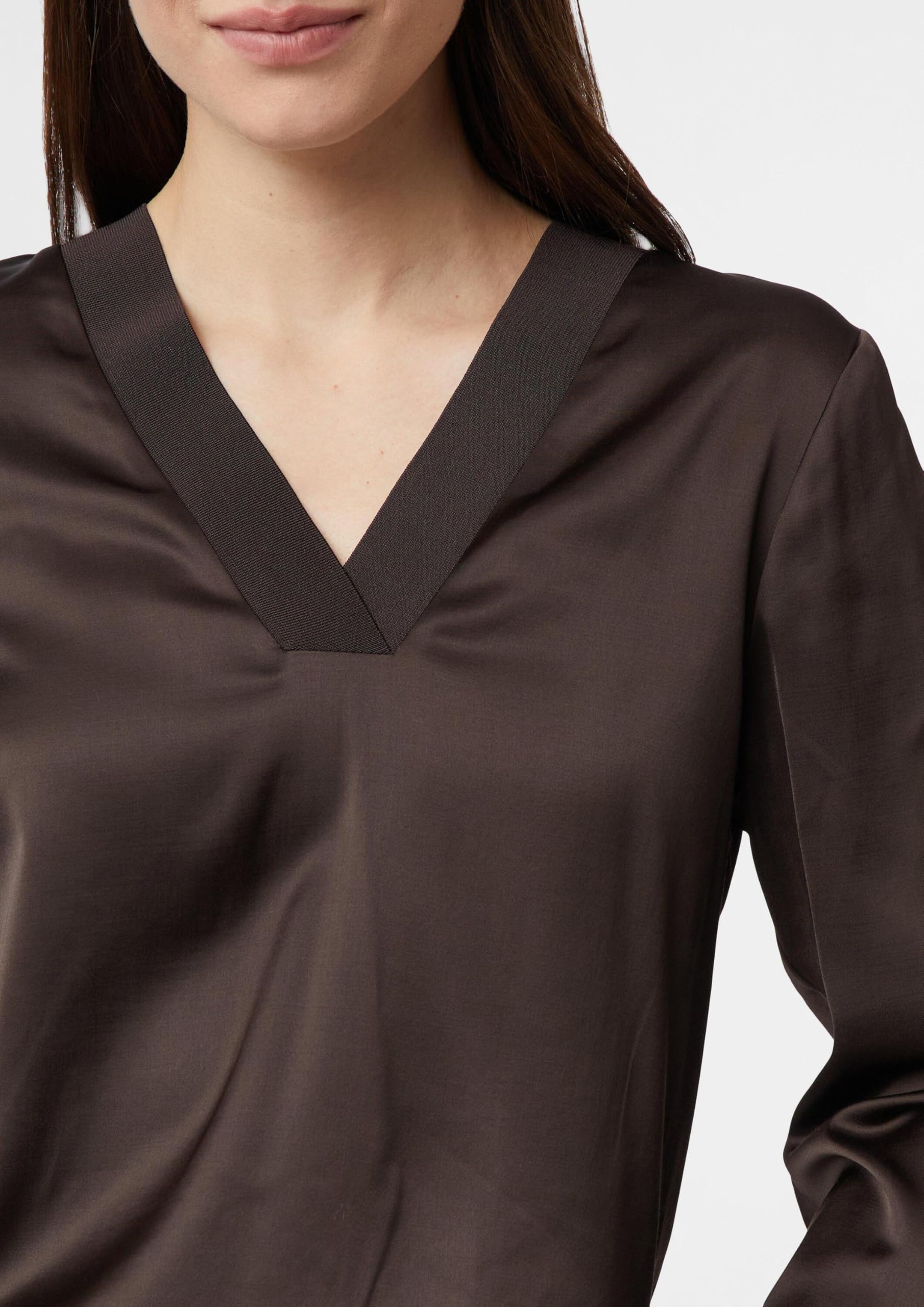 comma-satinbluse-v-ausschnitt-creme-rippdetails-elegant image 5