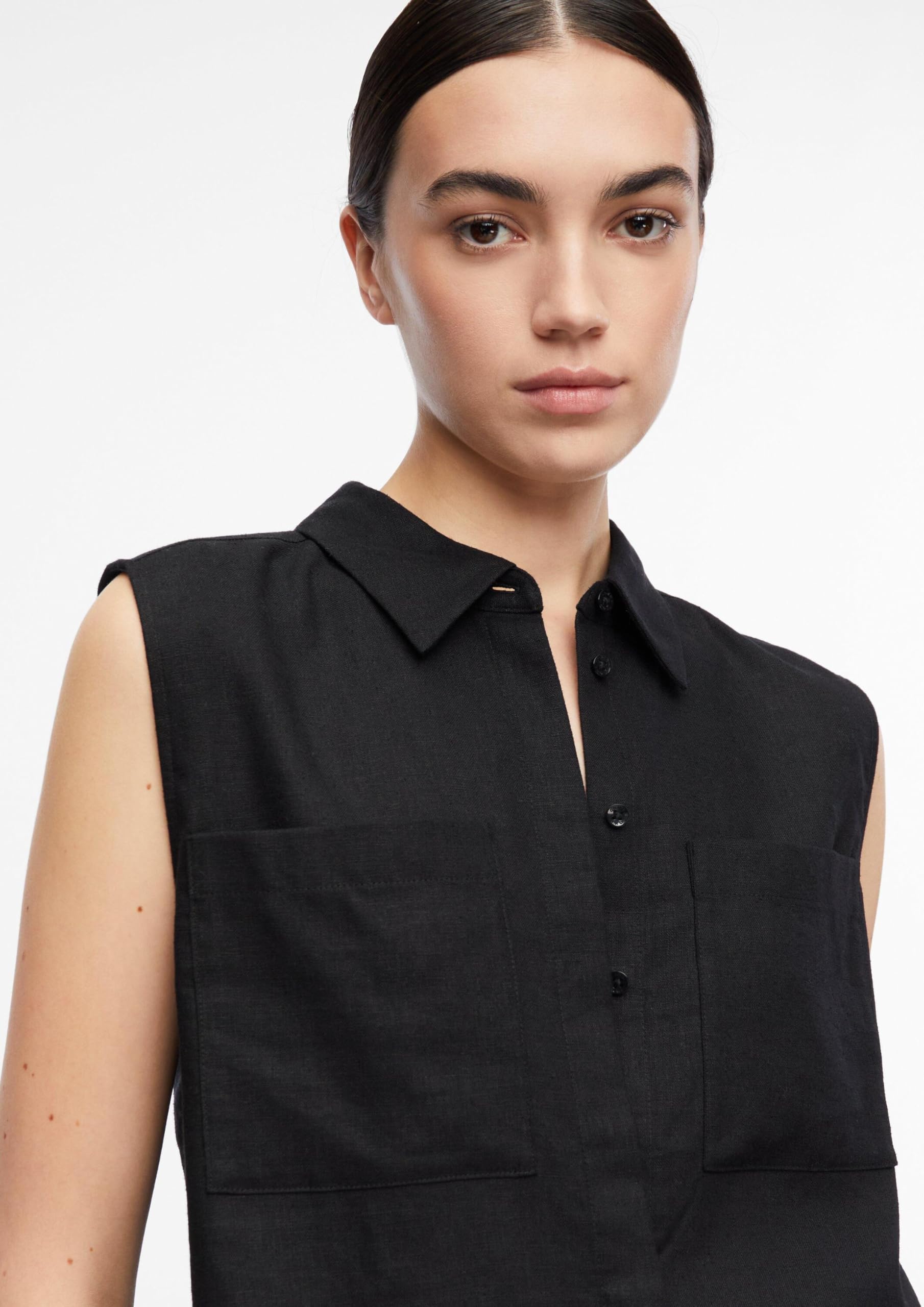 comma-2180863-bluse-leinenmix-schwarz image 3