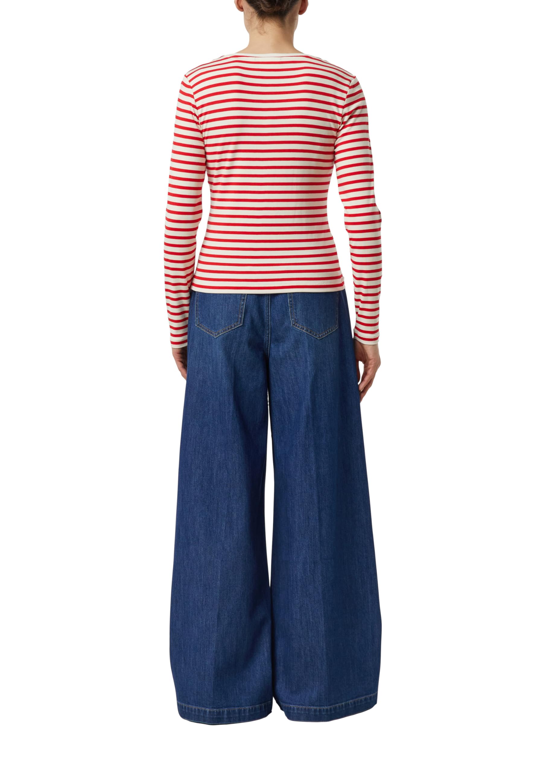 comma-t-shirt-langarm-slim-fit-damen-40-gestreift image 2